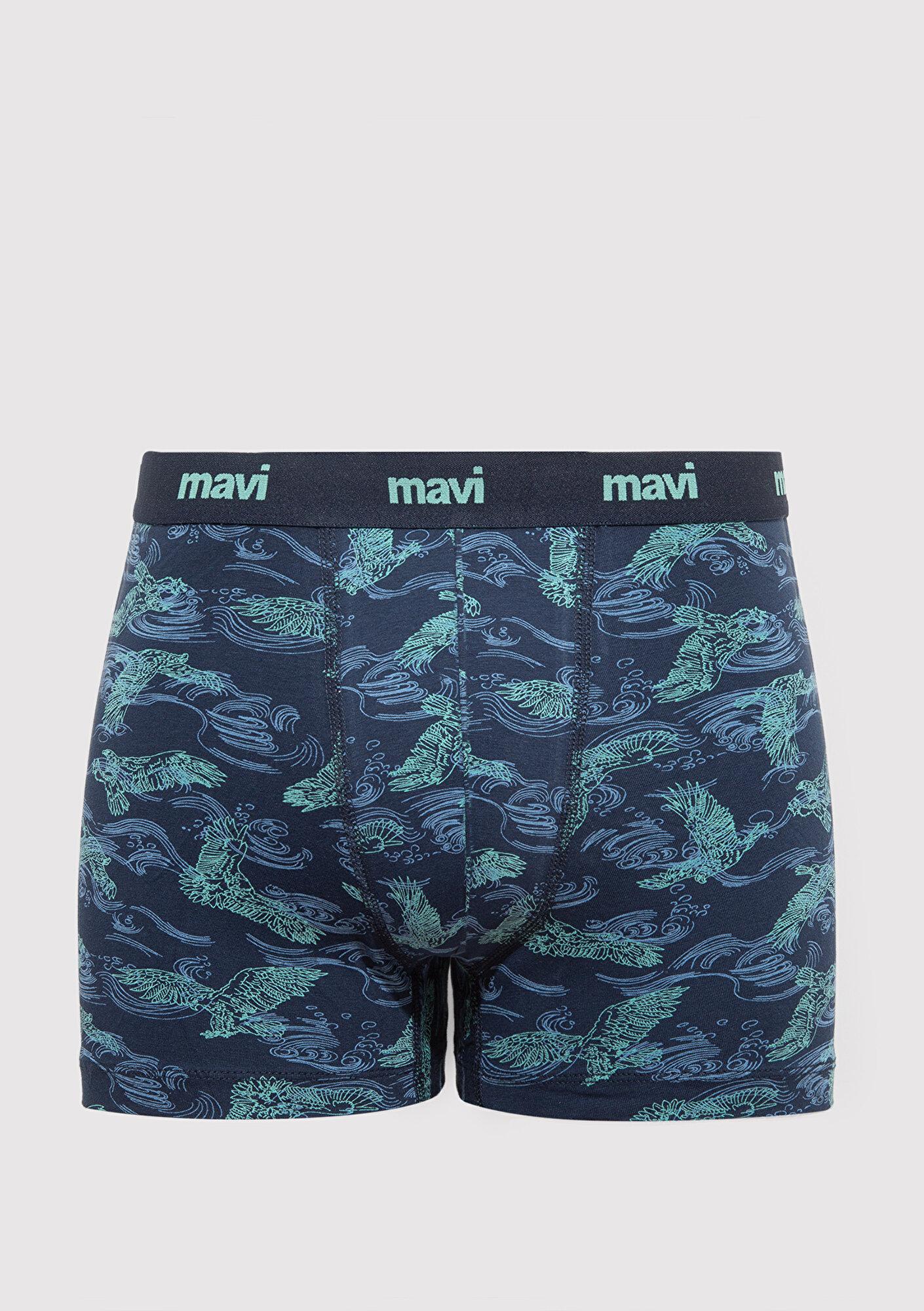 Mavi Kartal Baskılı Lacivert Boxer 092434-33482