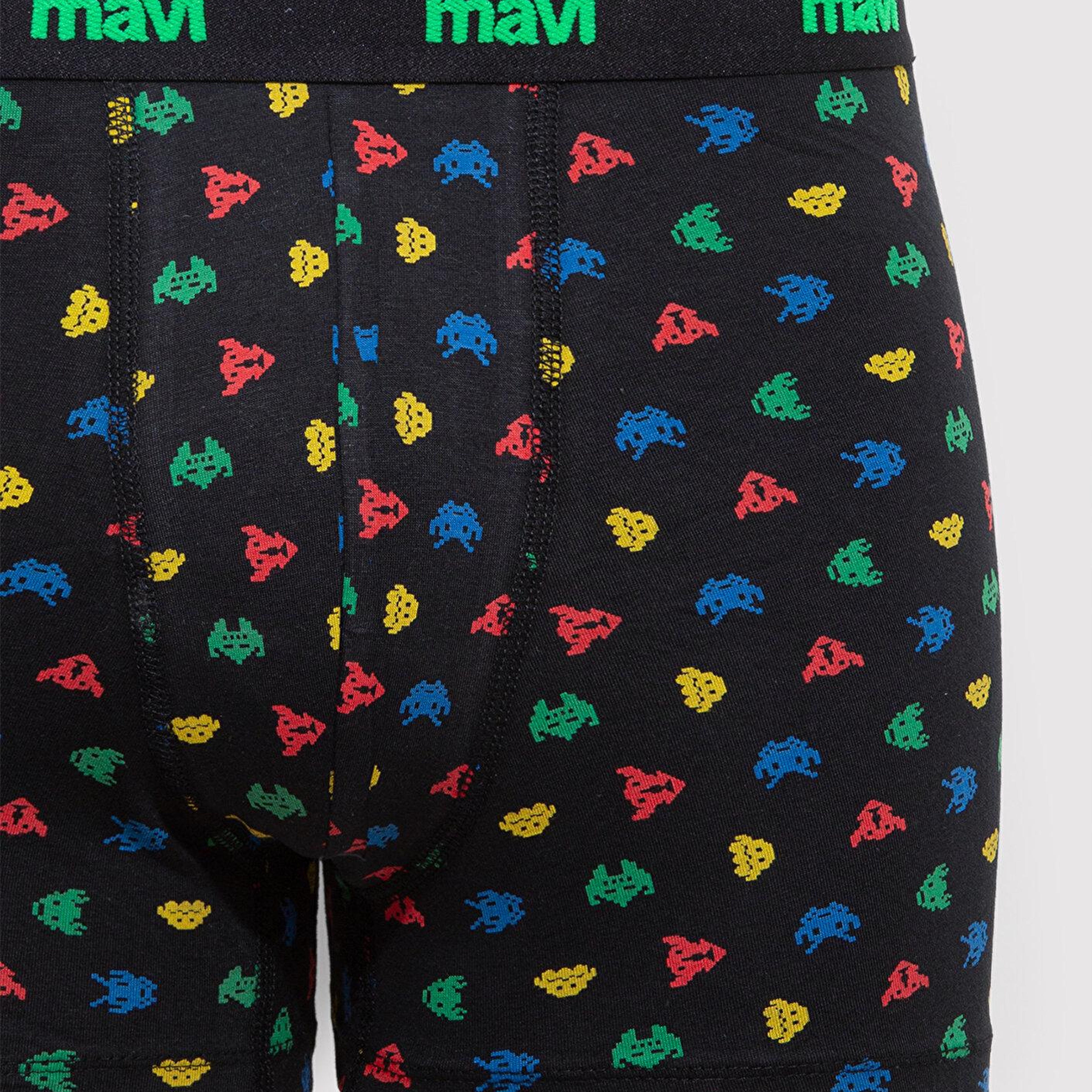 Mavi Baskılı Siyah Boxer 092259-900