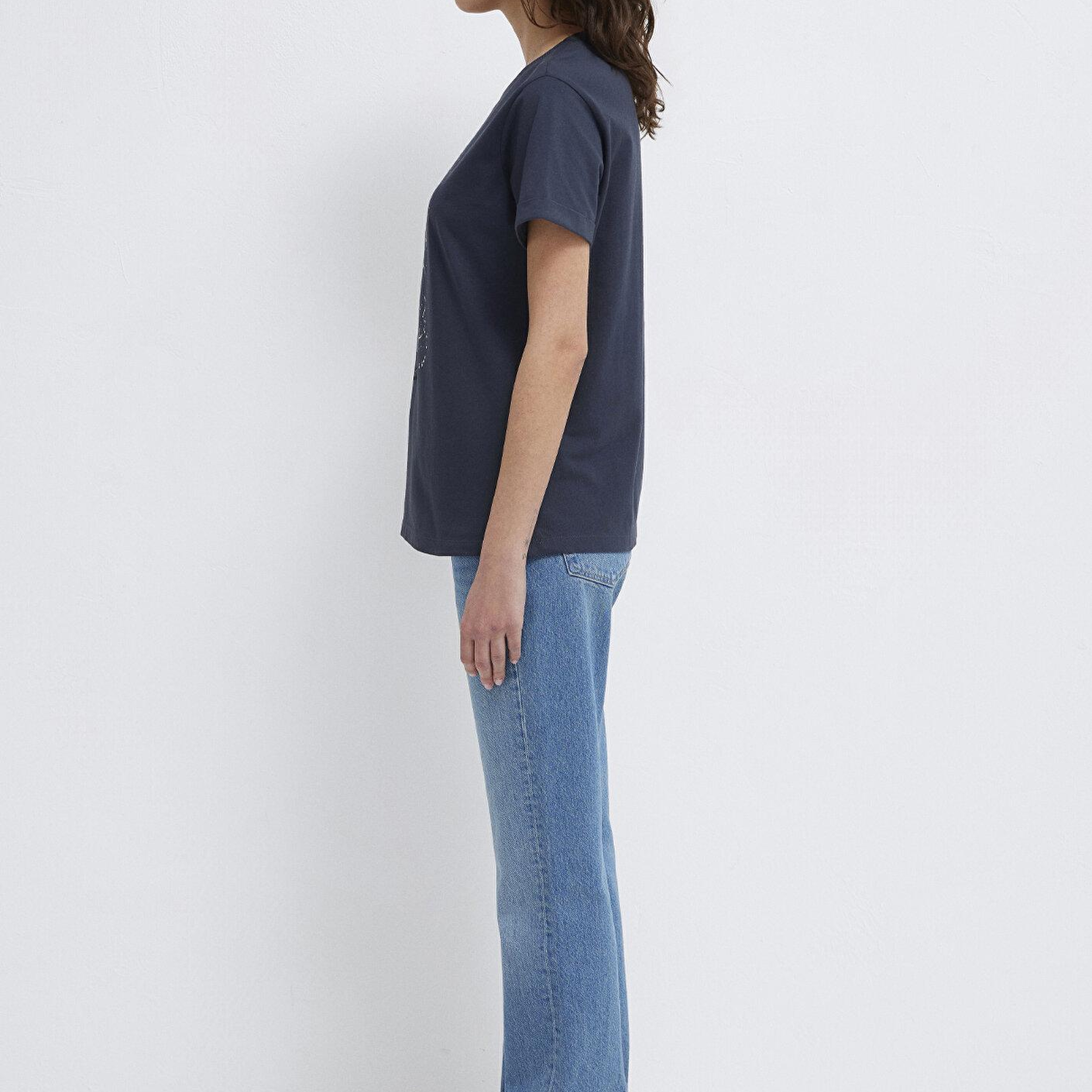 Mavi Denim Kız Baskılı Antrasit İstanbul Tişört Regular Fit / Normal Kesim 168890-29726