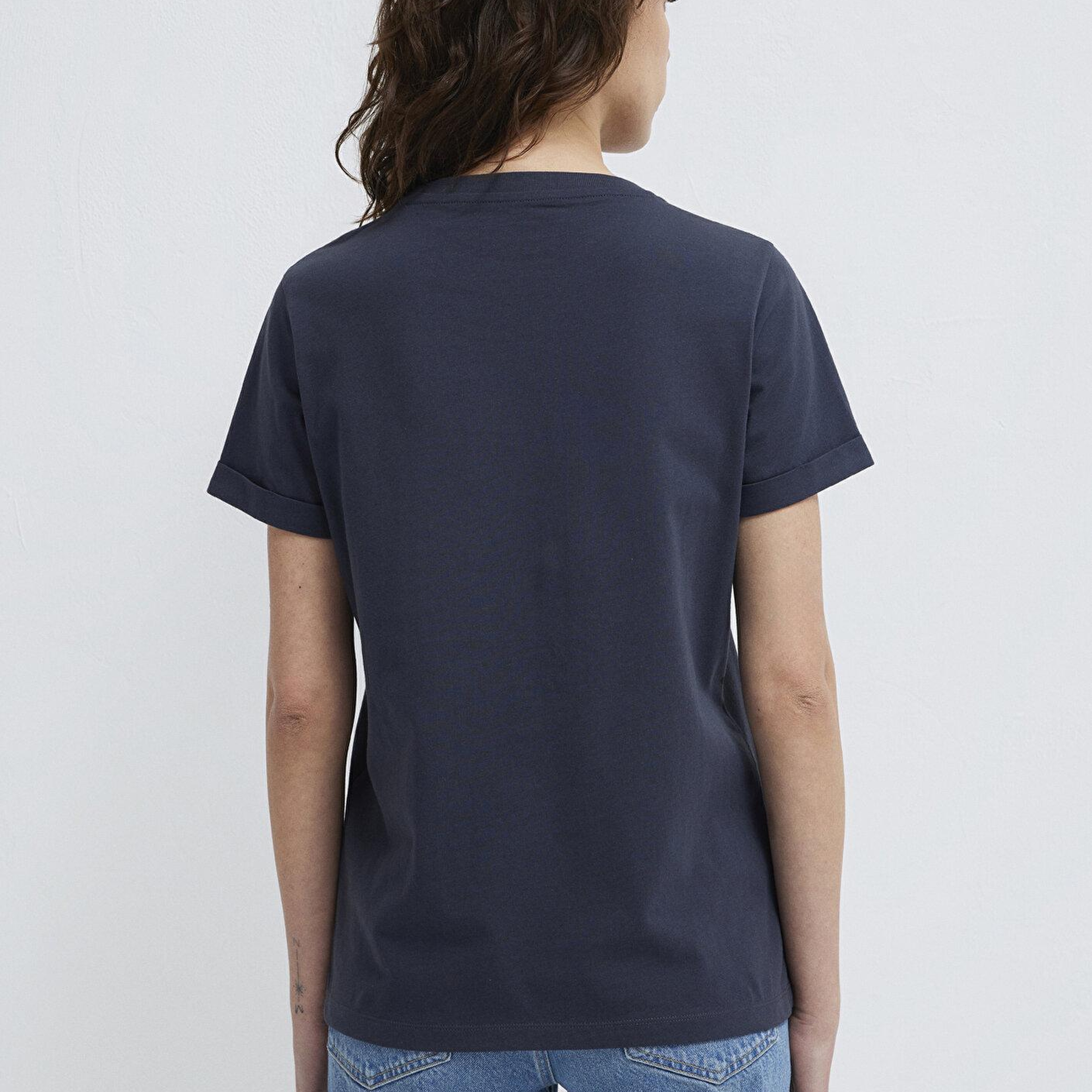 Mavi Denim Kız Baskılı Antrasit İstanbul Tişört Regular Fit / Normal Kesim 168890-29726