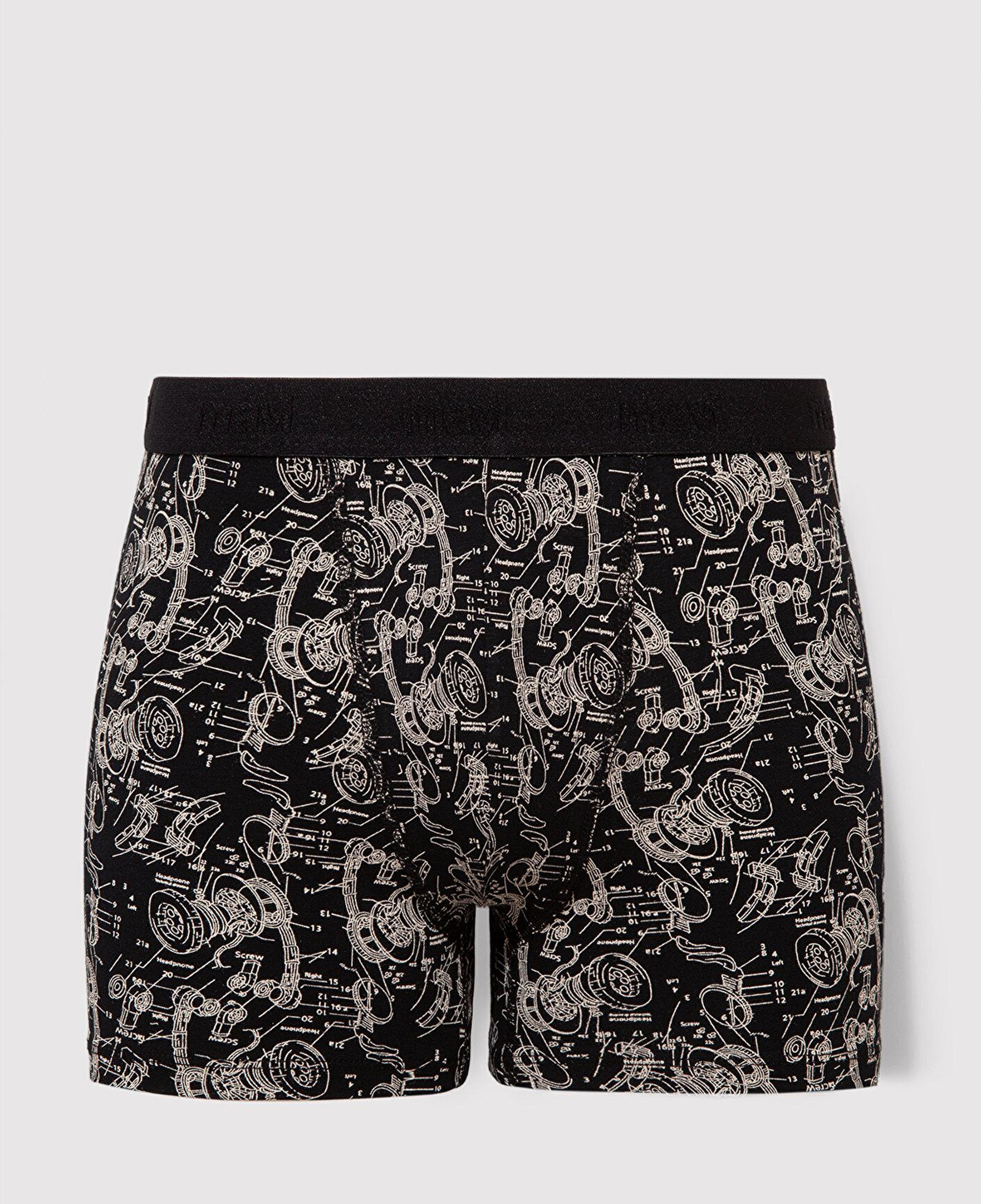 Mavi Grafik Baskılı Siyah Boxer 092070-900