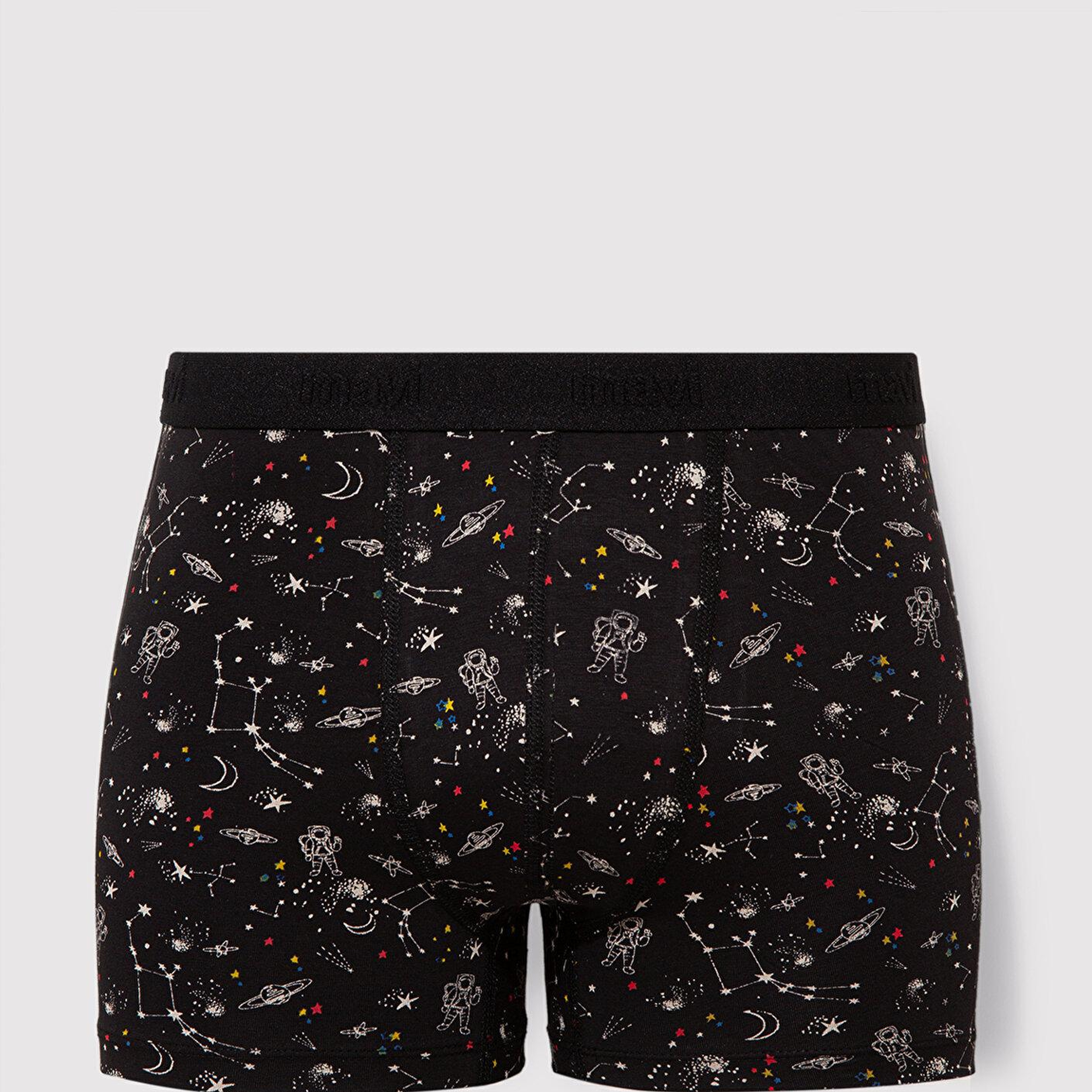 Mavi Galaksi Baskılı Siyah Boxer 092084-900