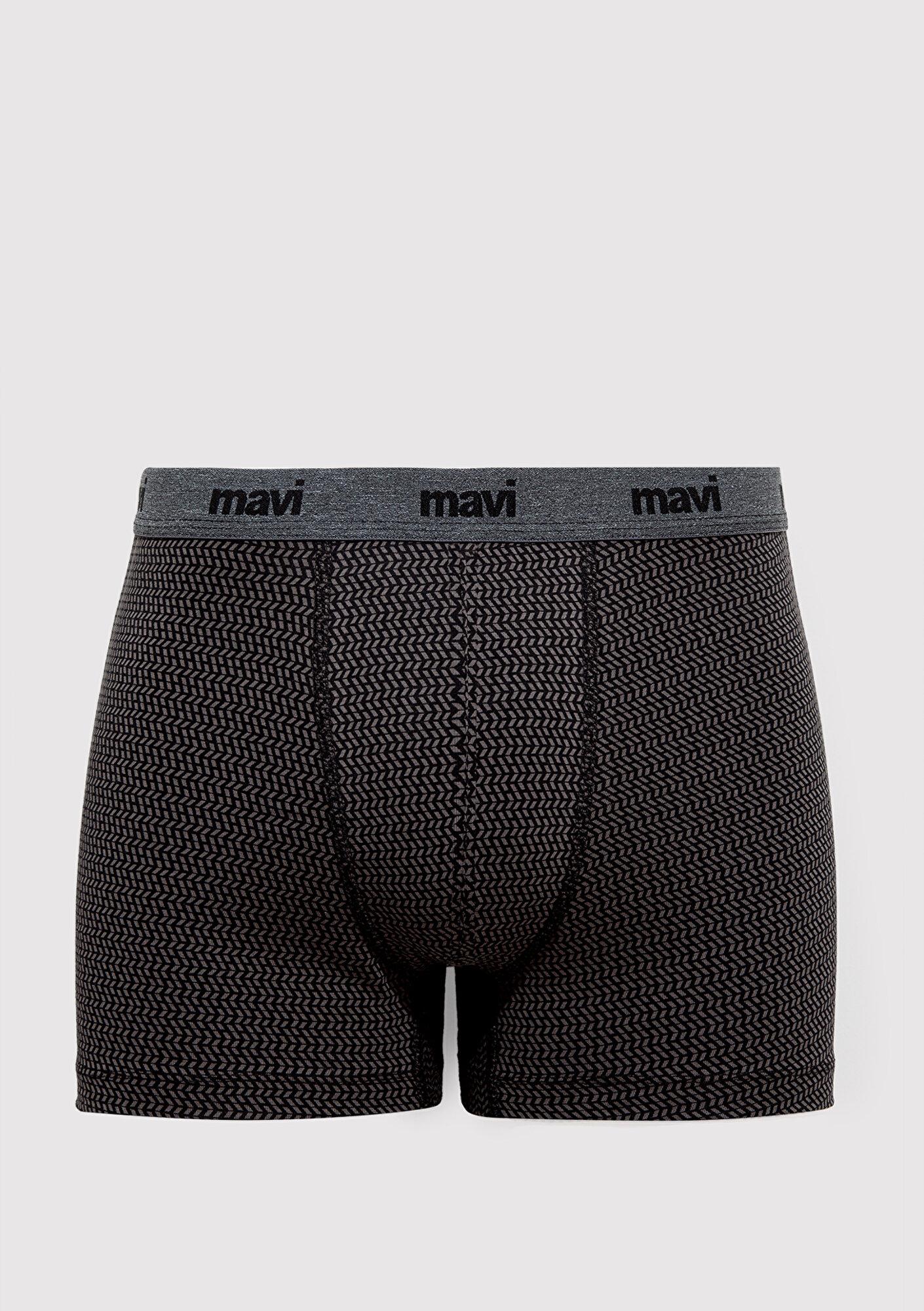 Mavi Geometrik Desenli Antrasit Boxer 092083-900