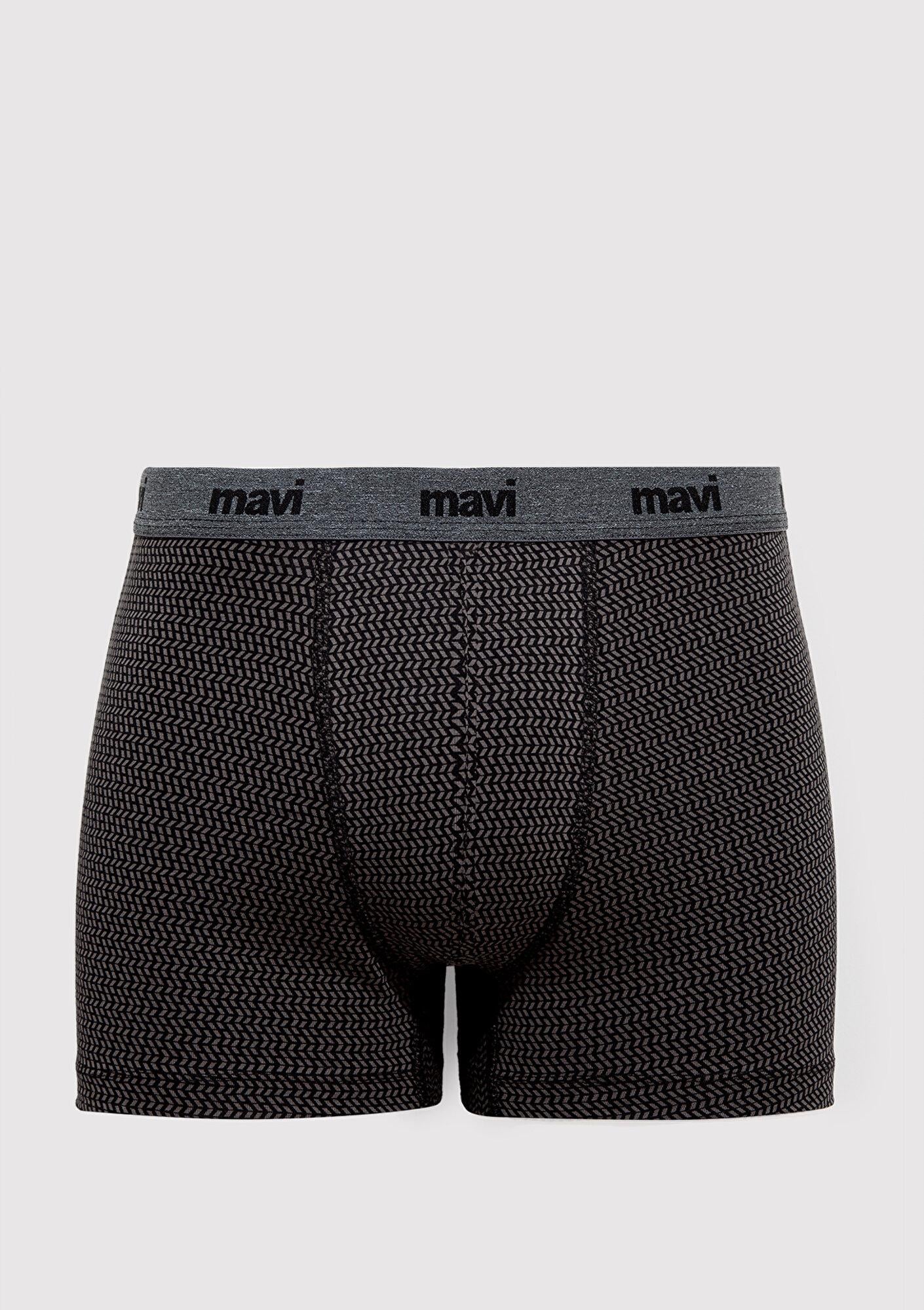 Mavi Geometrik Desenli Antrasit Boxer 092083-900
