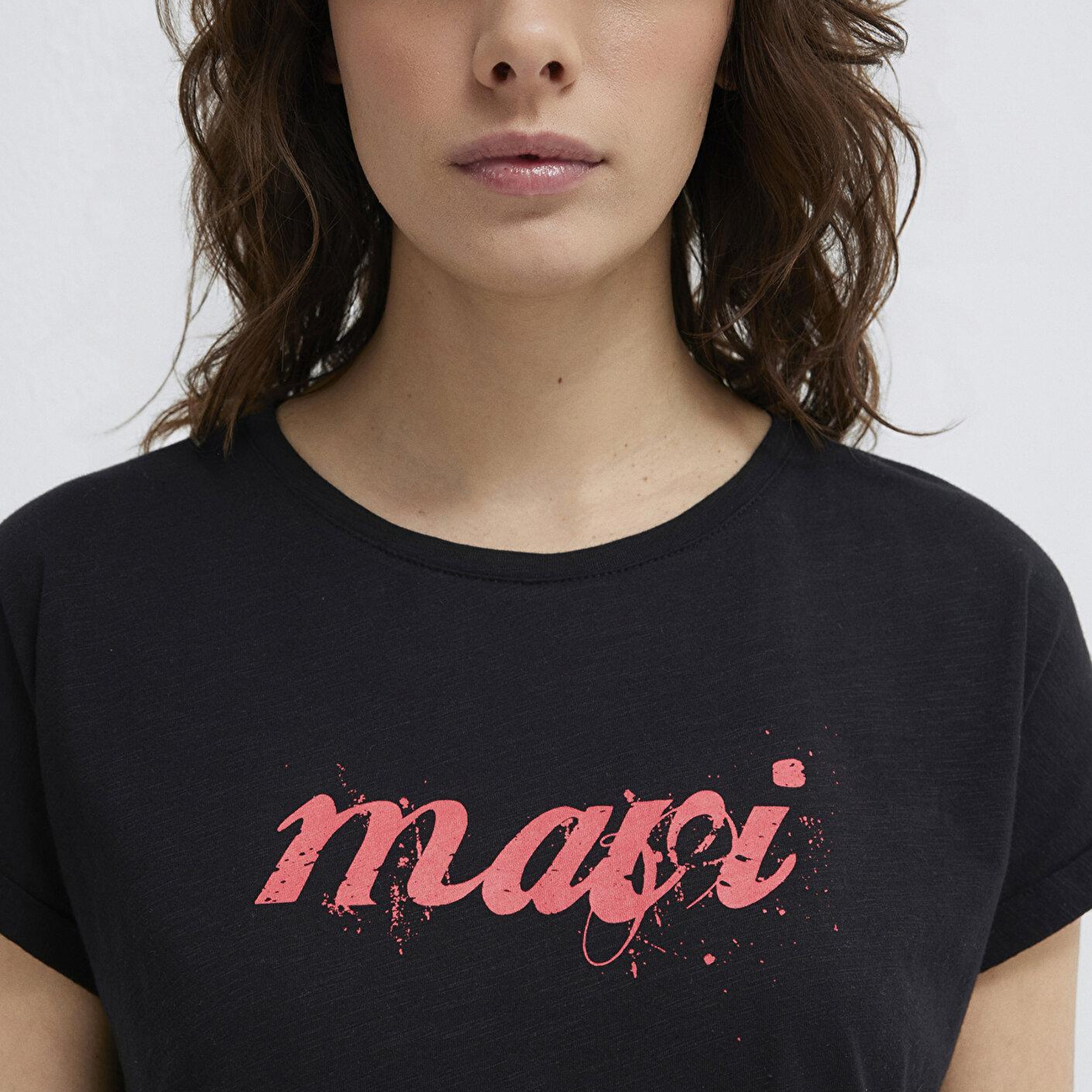 Mavi Mavi Logo Baskılı Siyah Tişört Loose Fit / Bol Rahat Kesim 166422-900