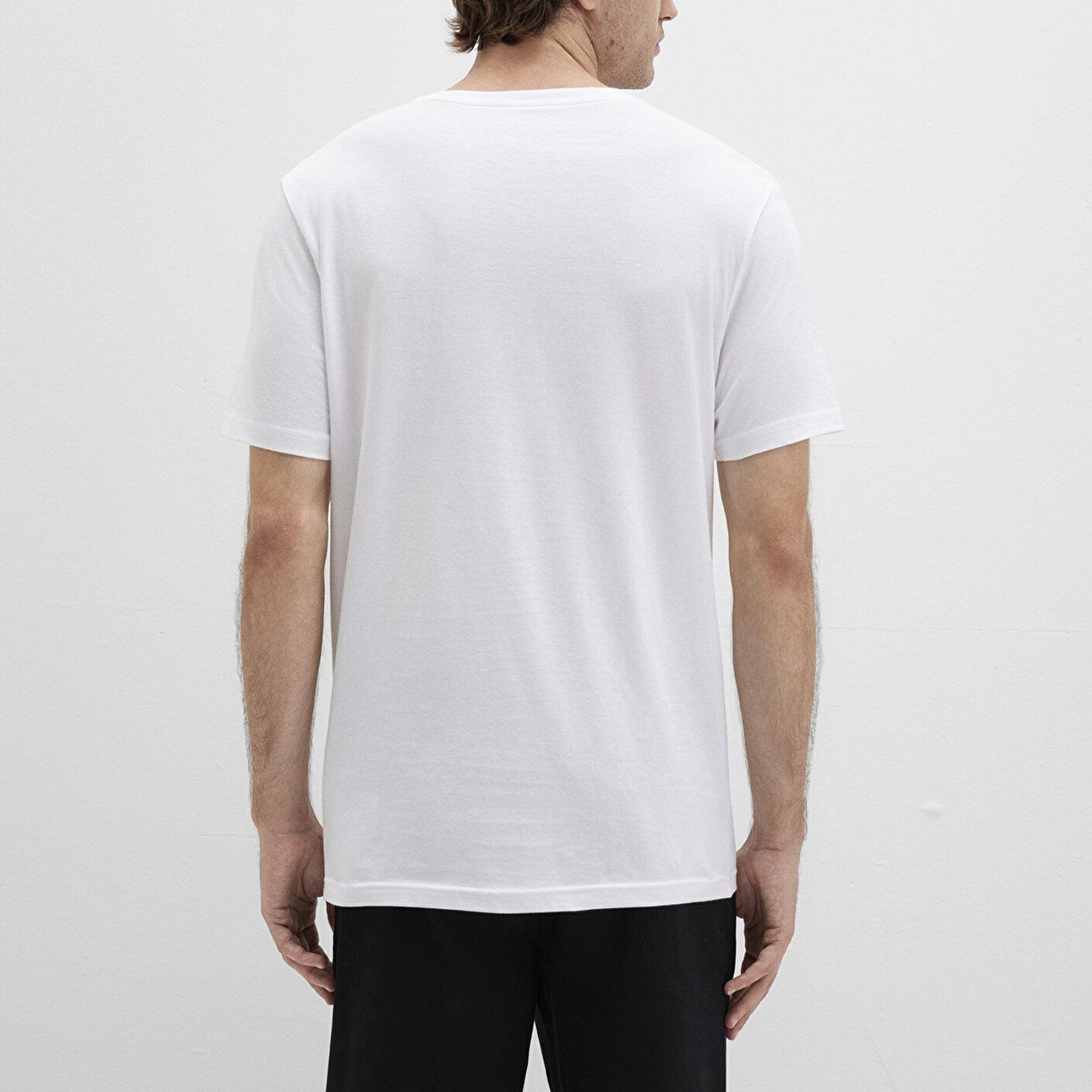 Mavi Beyaz Basic Tişört Slim Fit / Dar Kesim 065574-620