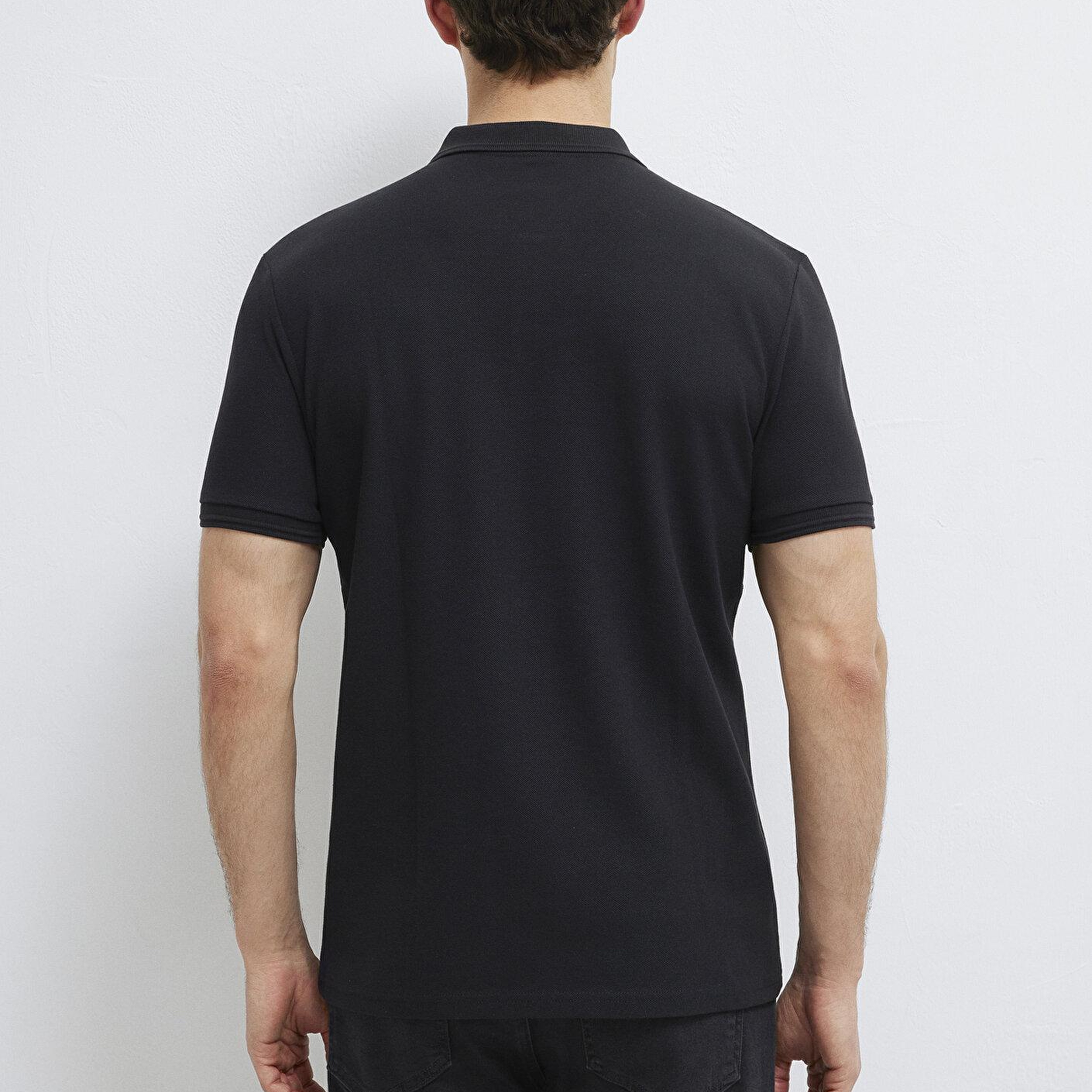 Mavi Siyah Polo Tişört Slim Fit / Dar Kesim 064946-21842