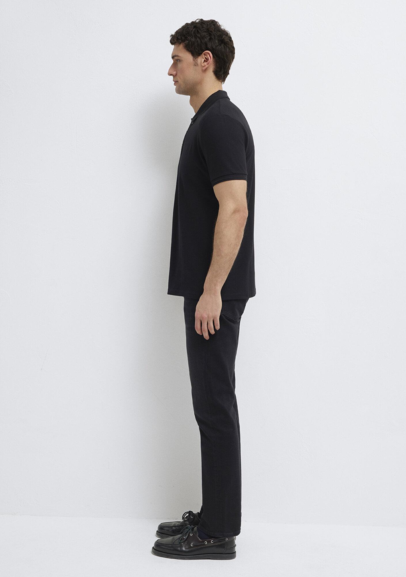 Mavi Siyah Polo Tişört Slim Fit / Dar Kesim 064946-21842