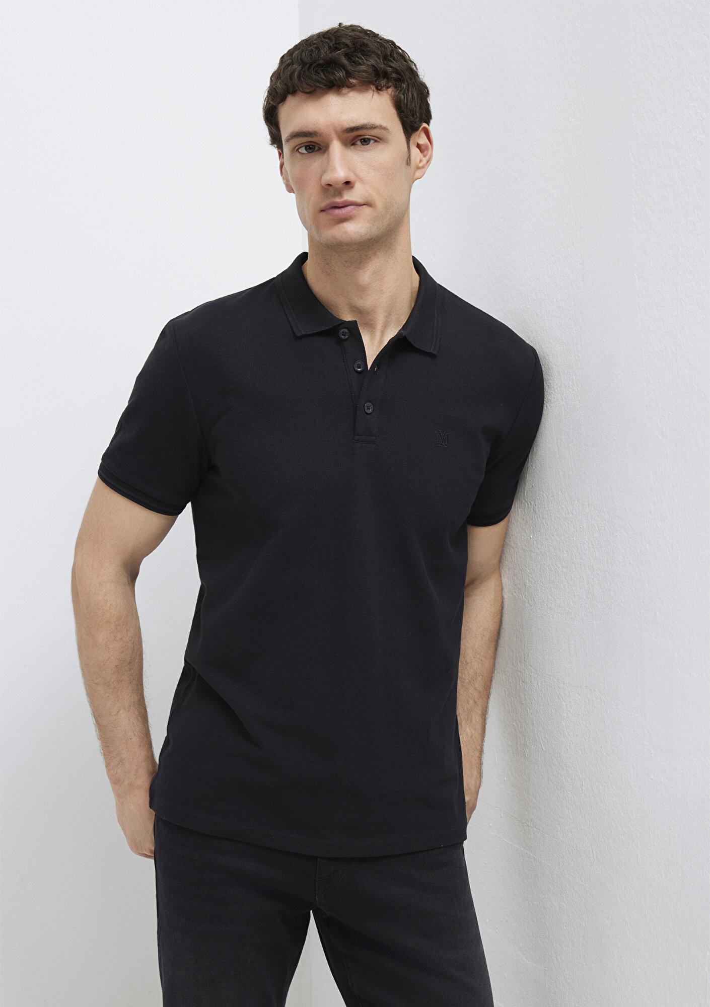 Mavi Siyah Polo Tişört Slim Fit / Dar Kesim 064946-21842