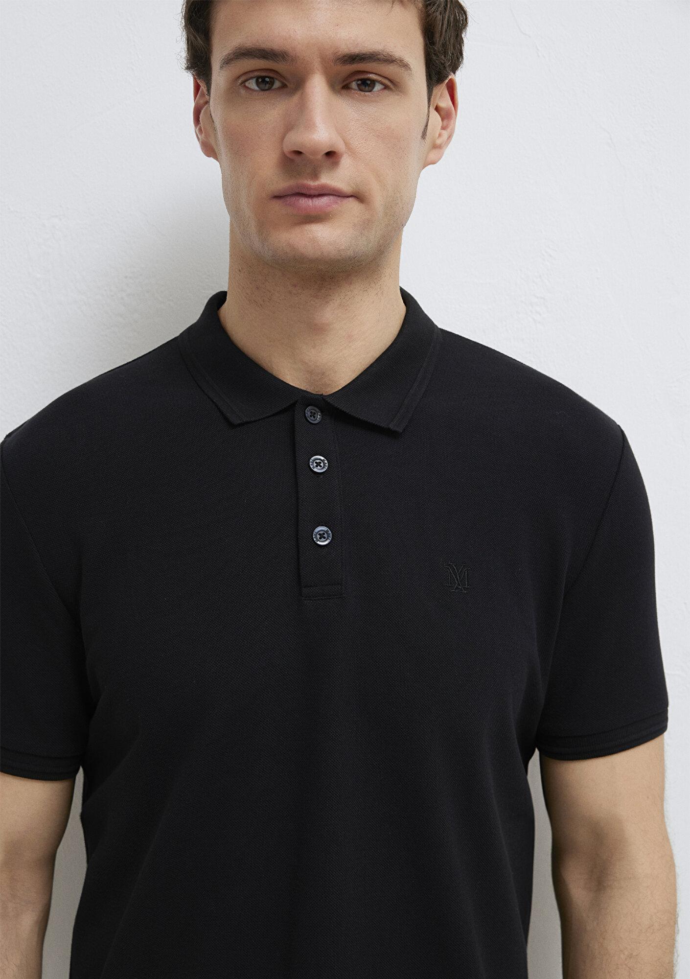 Mavi Siyah Polo Tişört Slim Fit / Dar Kesim 064946-21842