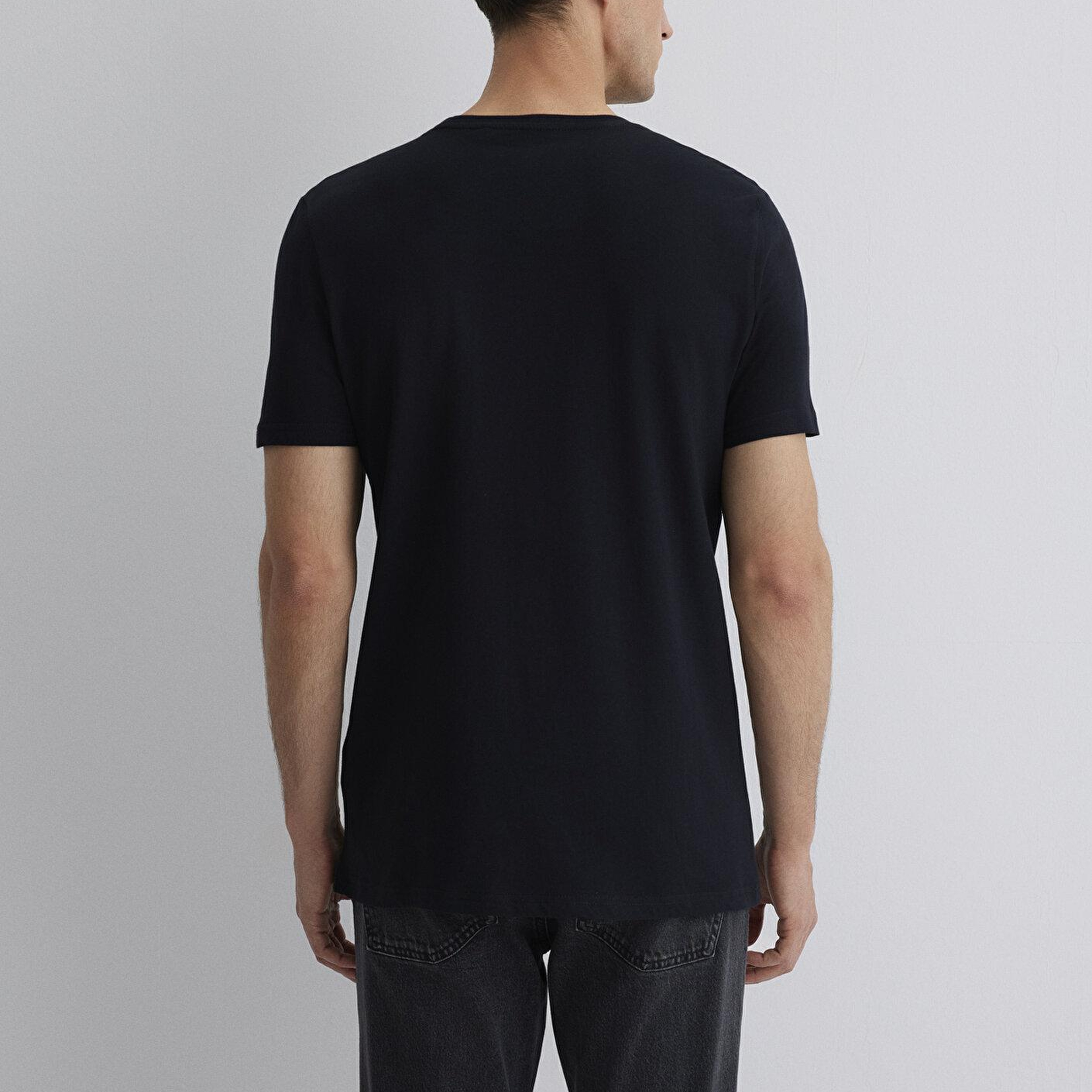 Mavi Mavi Logo Baskılı Siyah Tişört Slim Fit / Dar Kesim 065199-900