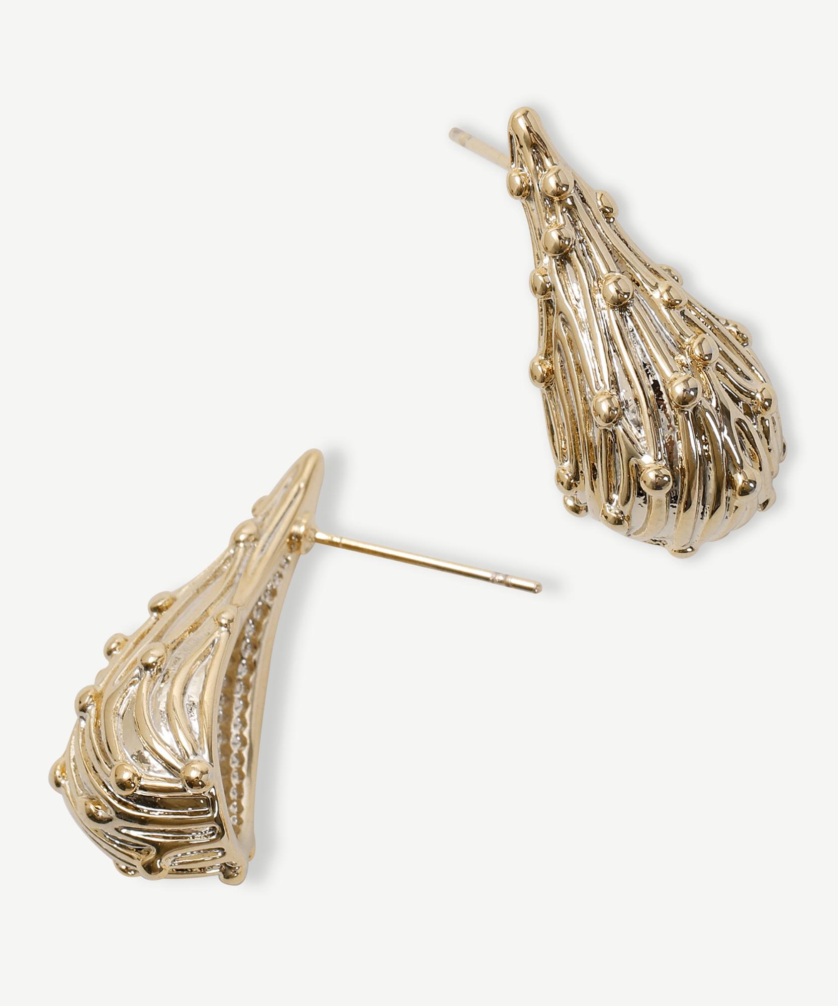 YARGICI Damla Formlu Gold Küpe