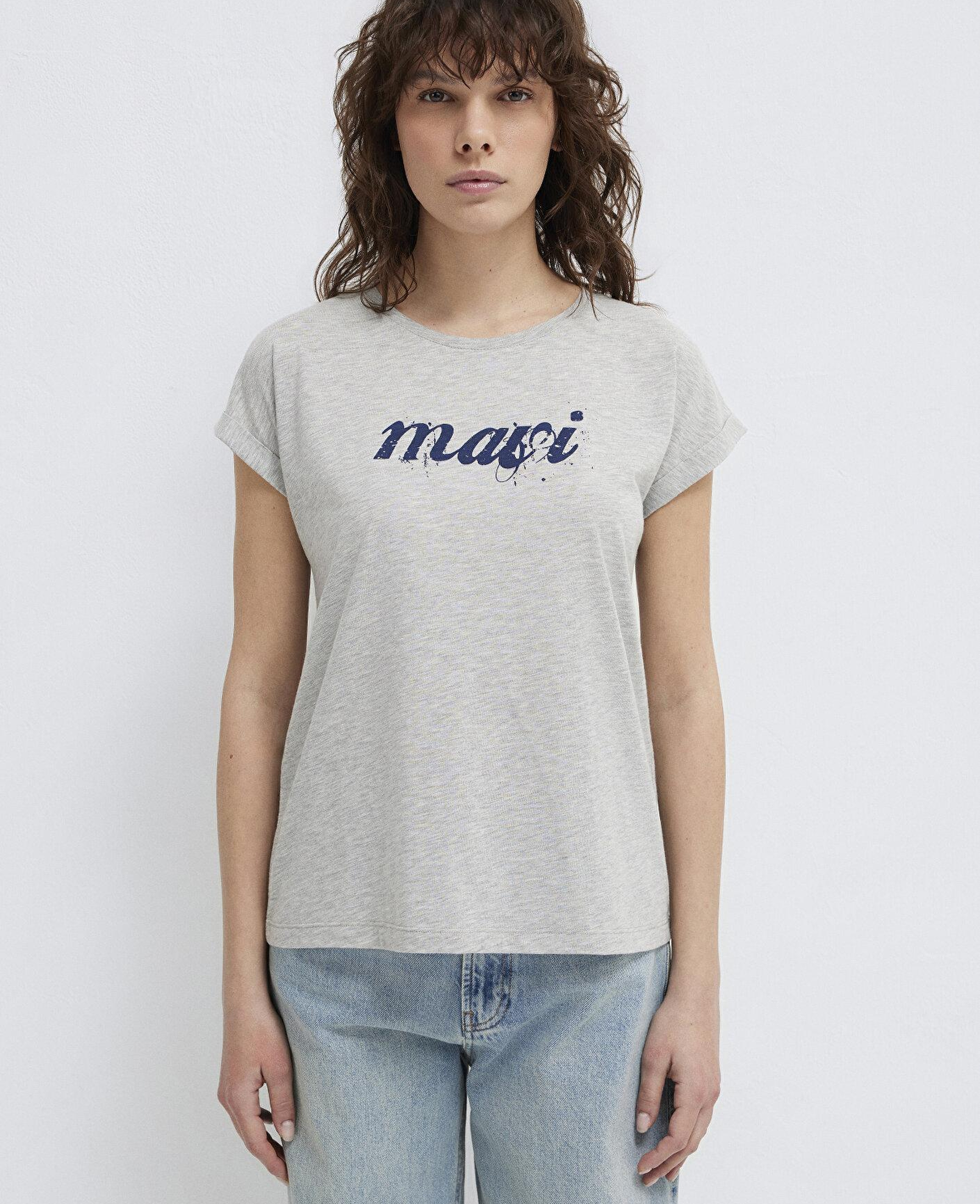 Mavi Mavi Logo Baskılı Gri Tişört Loose Fit / Bol Rahat Kesim 166422-25702