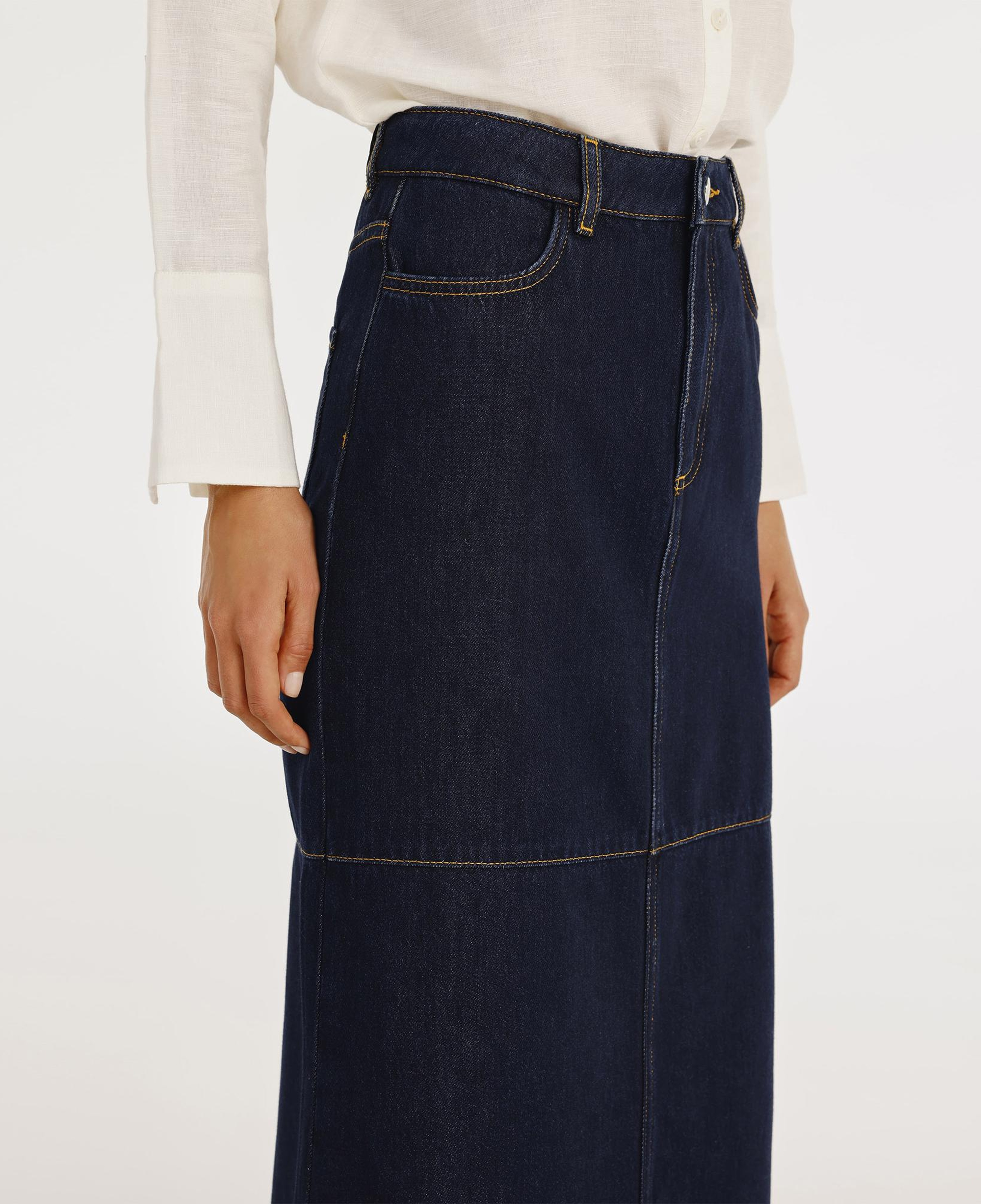 YARGICI Yırtmaç Detaylı Denim Etek