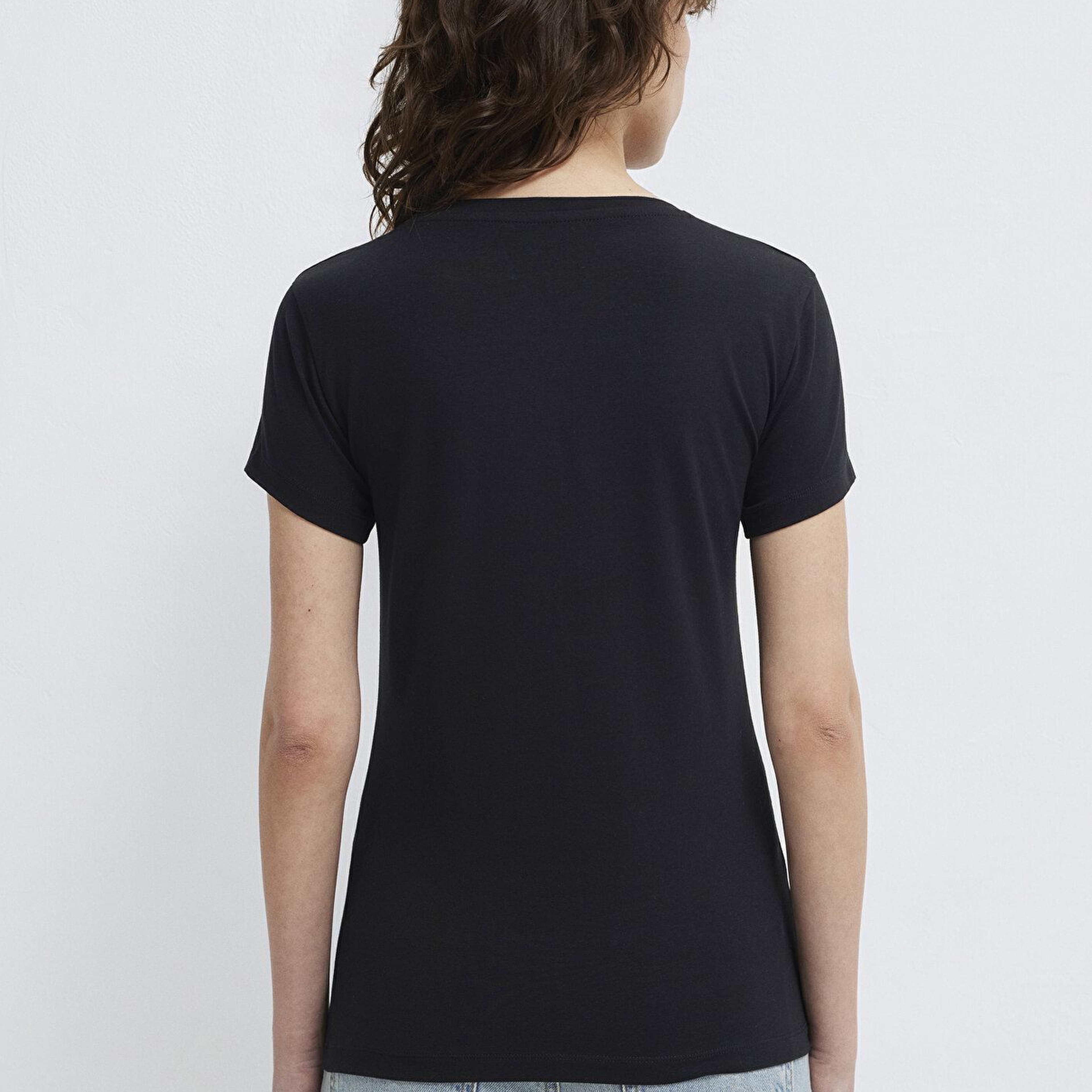 Mavi Stretch Siyah Basic Tişört Fitted / Vücuda Oturan Kesim 162767-900