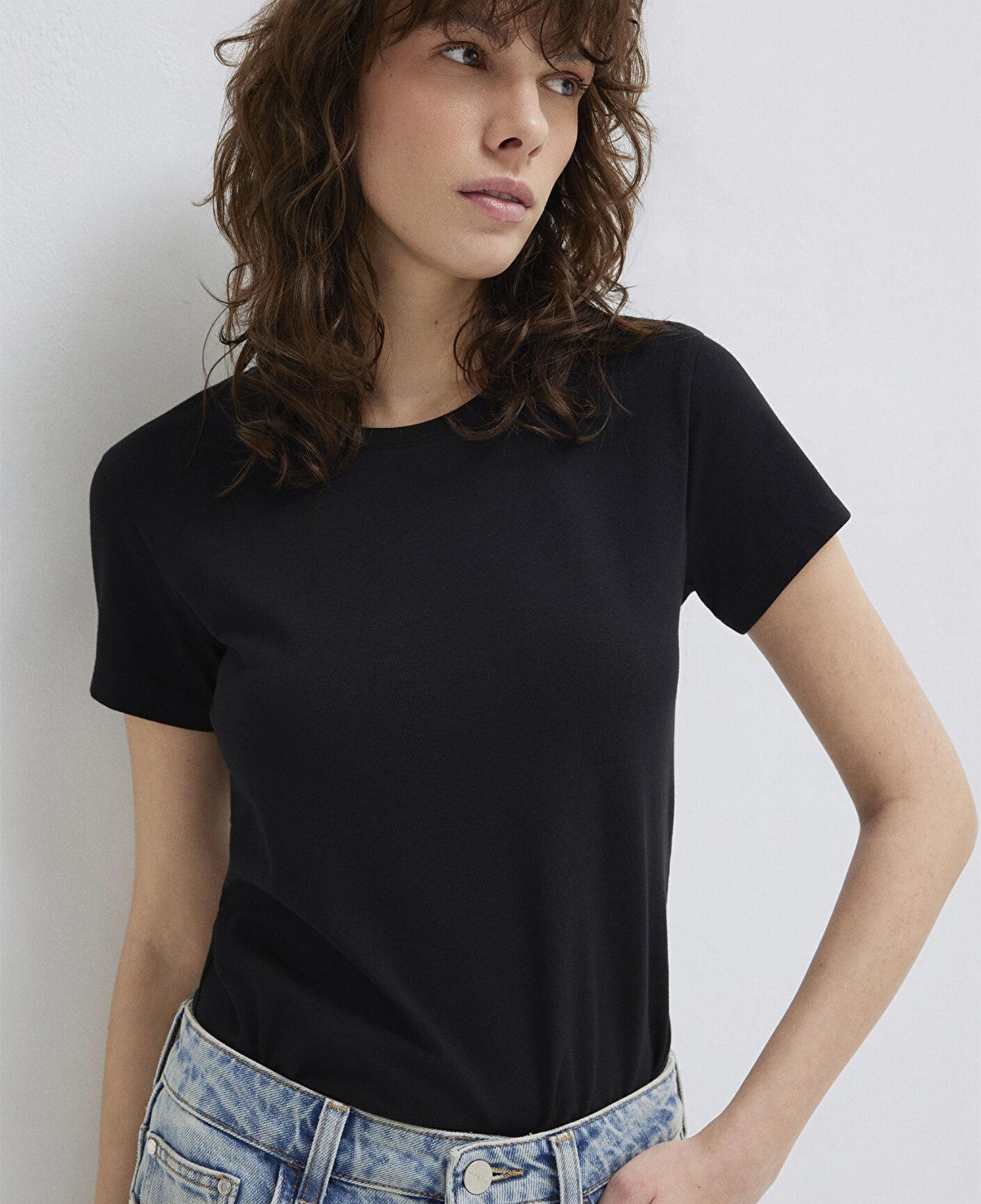 Mavi Stretch Siyah Basic Tişört Fitted / Vücuda Oturan Kesim 162767-900