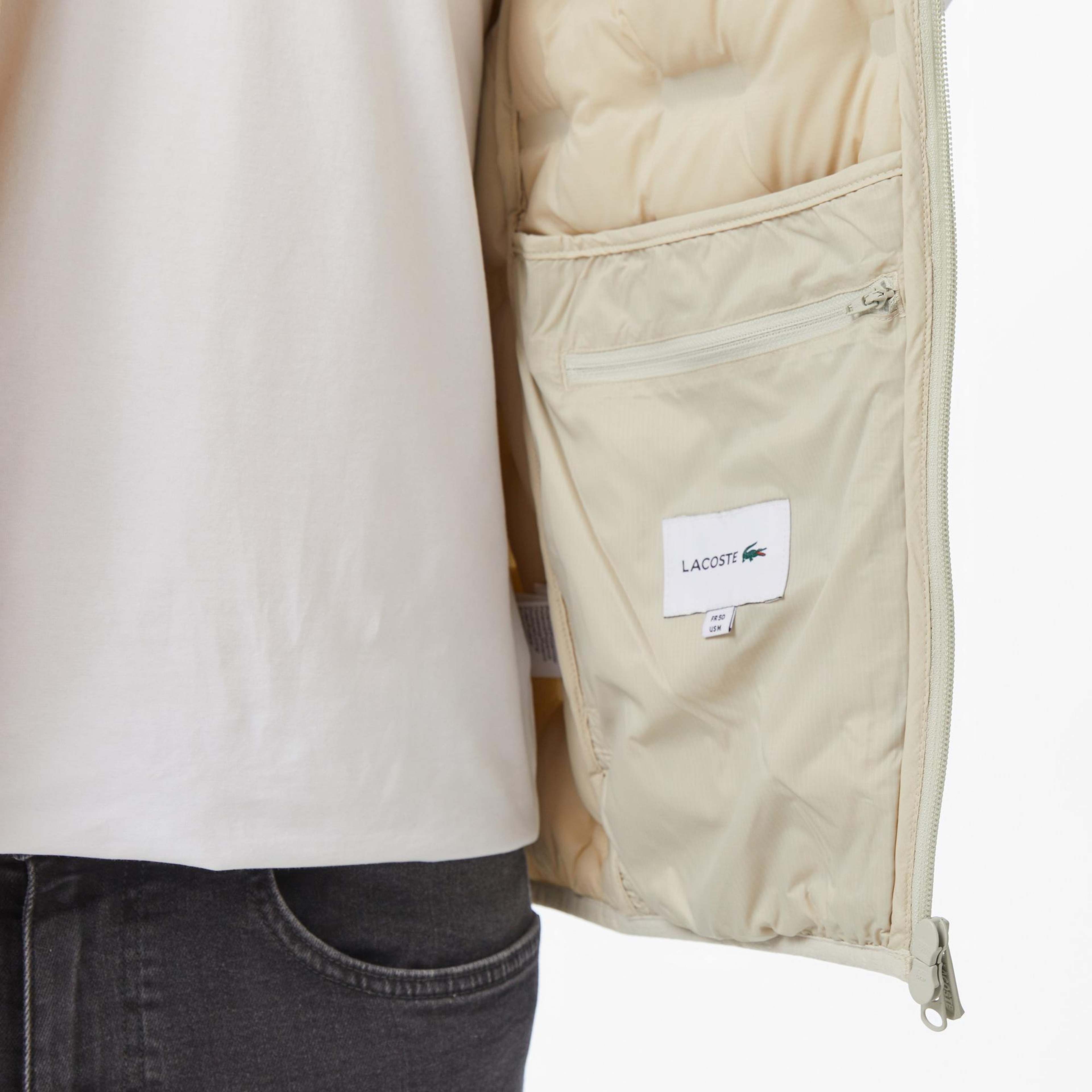 Lacoste Erkek Dik Yaka Kapitone Açık Gri Yelek