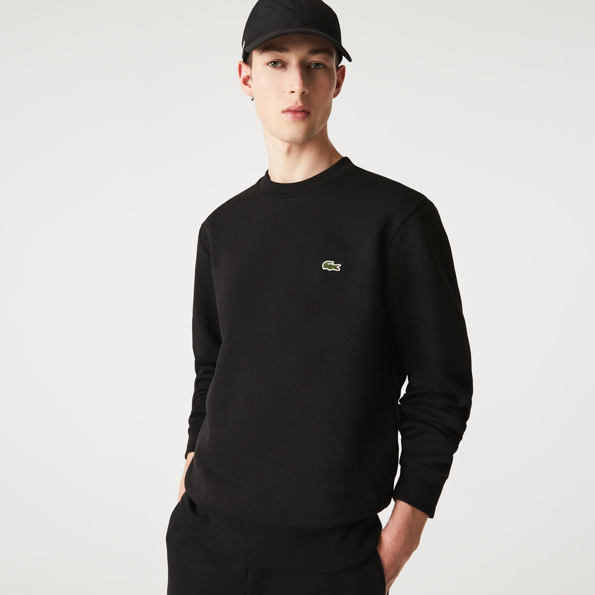Lacoste Erkek Classic Fit Bisiklet Yaka Siyah Sweatshirt