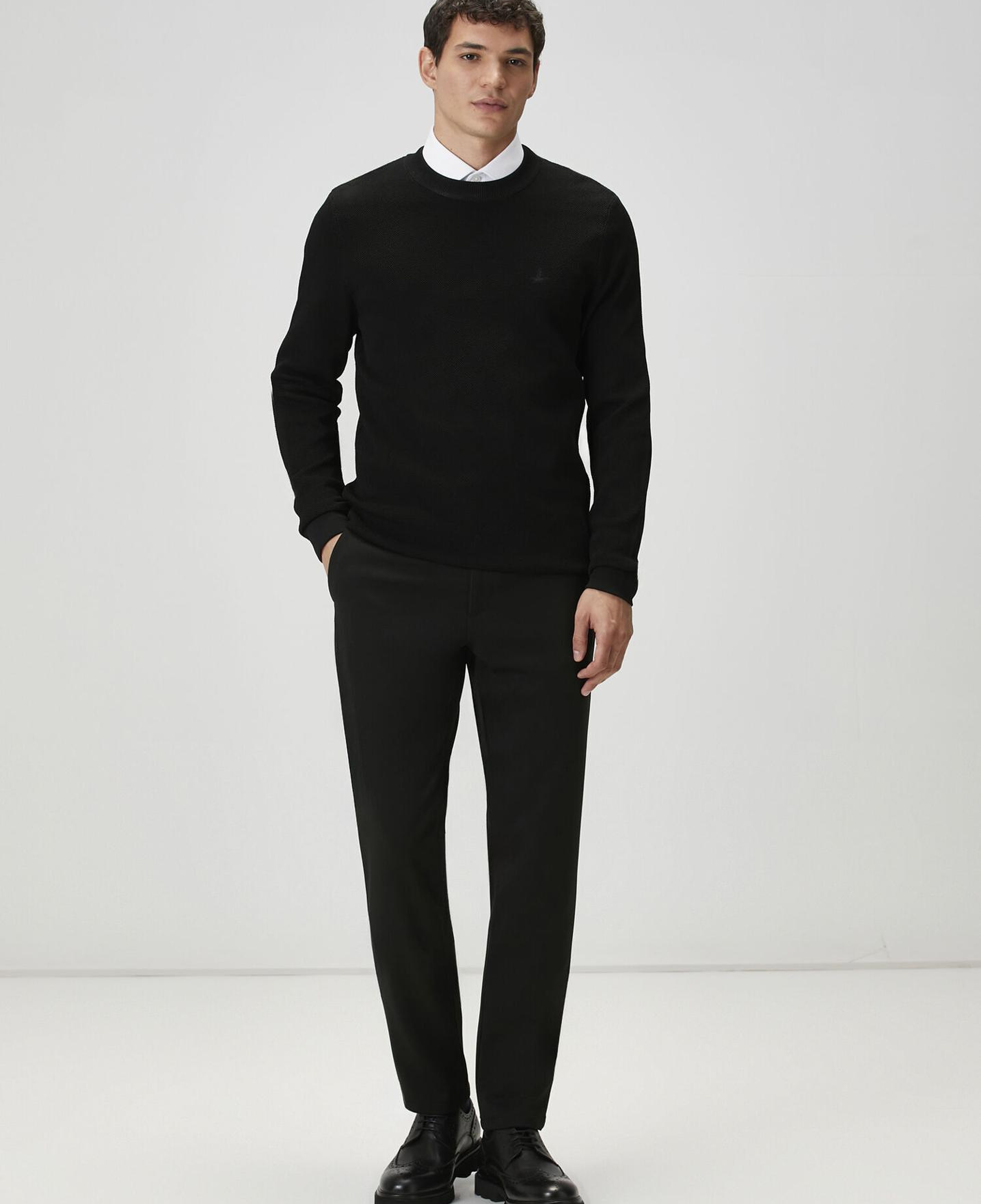 Beymen Club Erkek Slim Fit Beyaz Armürlü Non-iron Gömlek