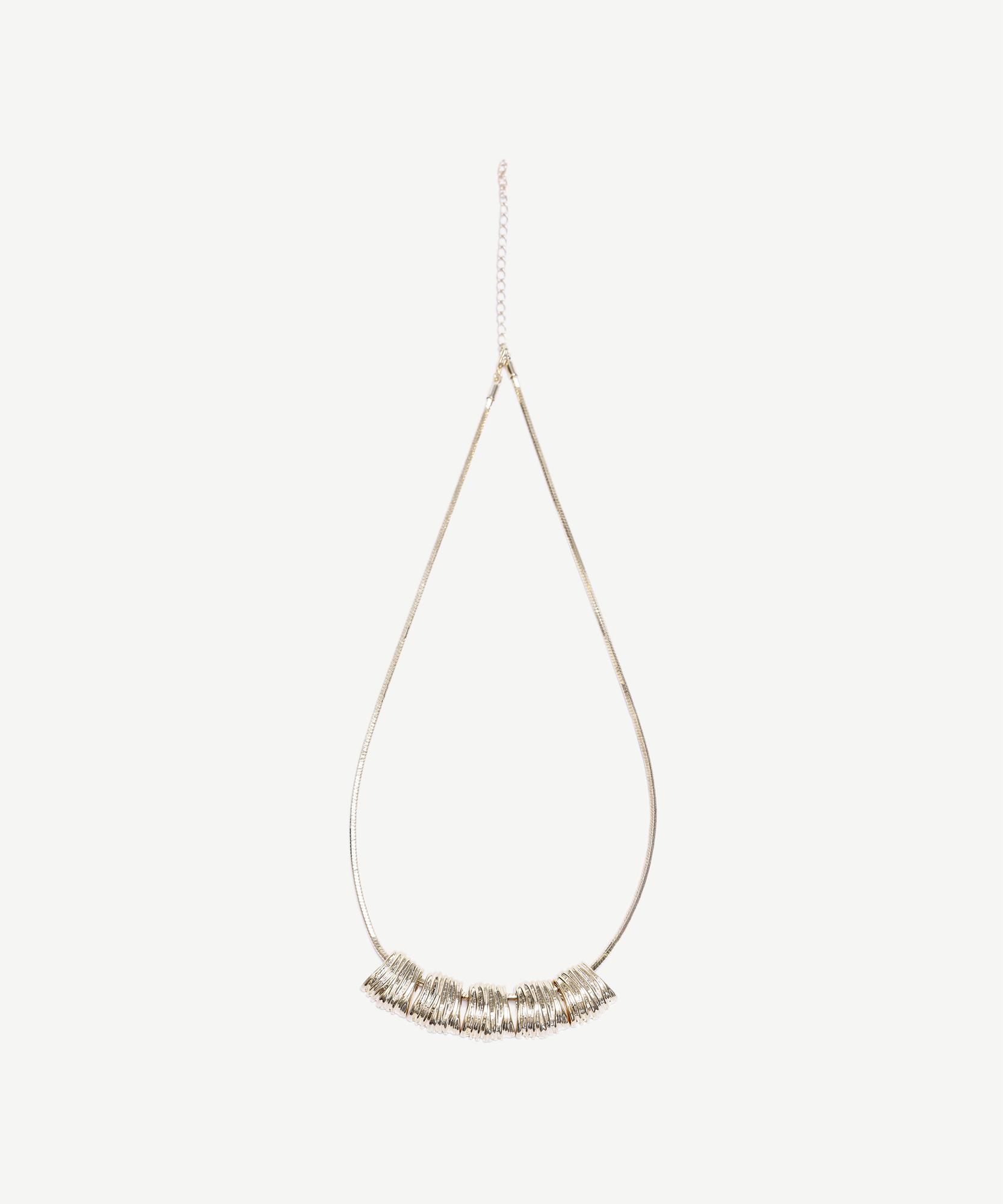 YARGICI Metal Uç Detaylı Gold Kolye