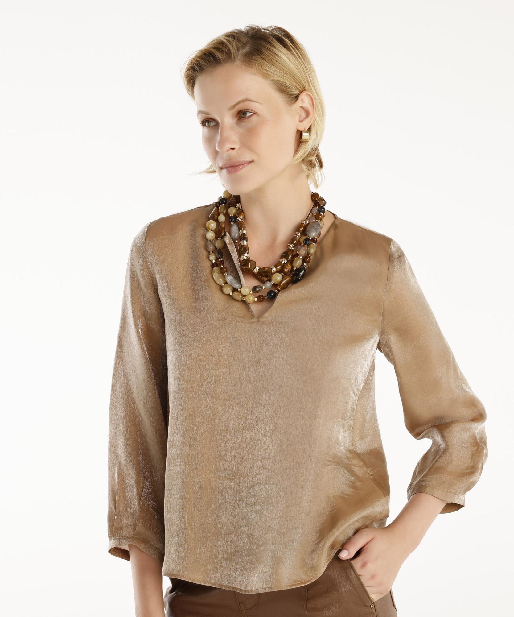 YARGICI Yaka Detaylı Uzun Kollu Bluz