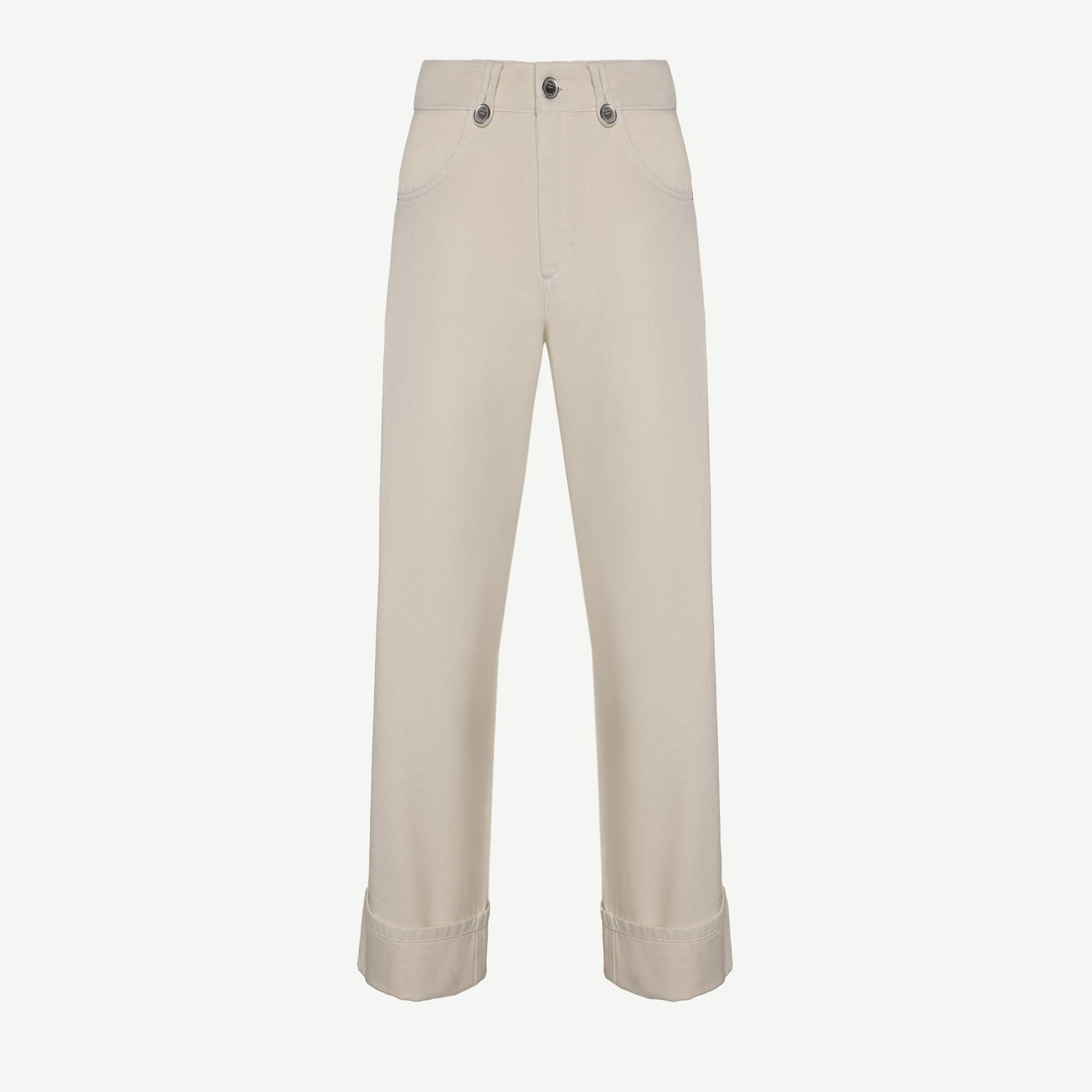 YARGICI Kıvrık Paçalı Rahat Kesim Denim Pantolon