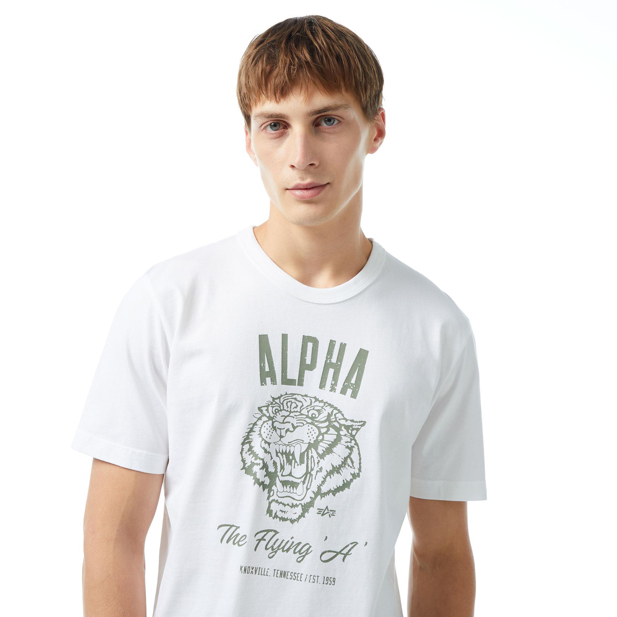 Alpha Industries Alpha Tiger Erkek Beyaz T-Shirt