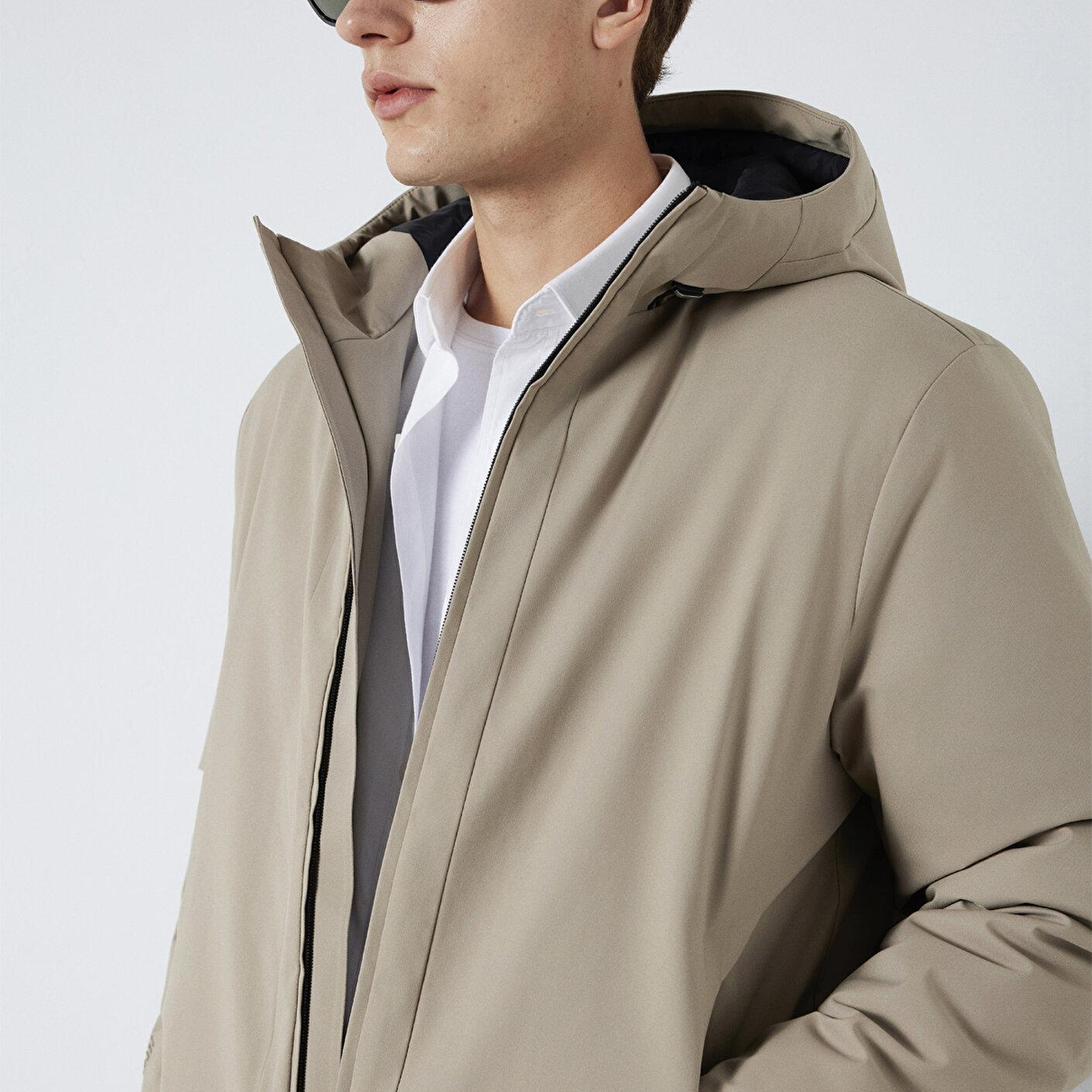 Mavi Kapüşonlu Haki Ceket Loose Fit / Bol Rahat Kesim 0110784-80697