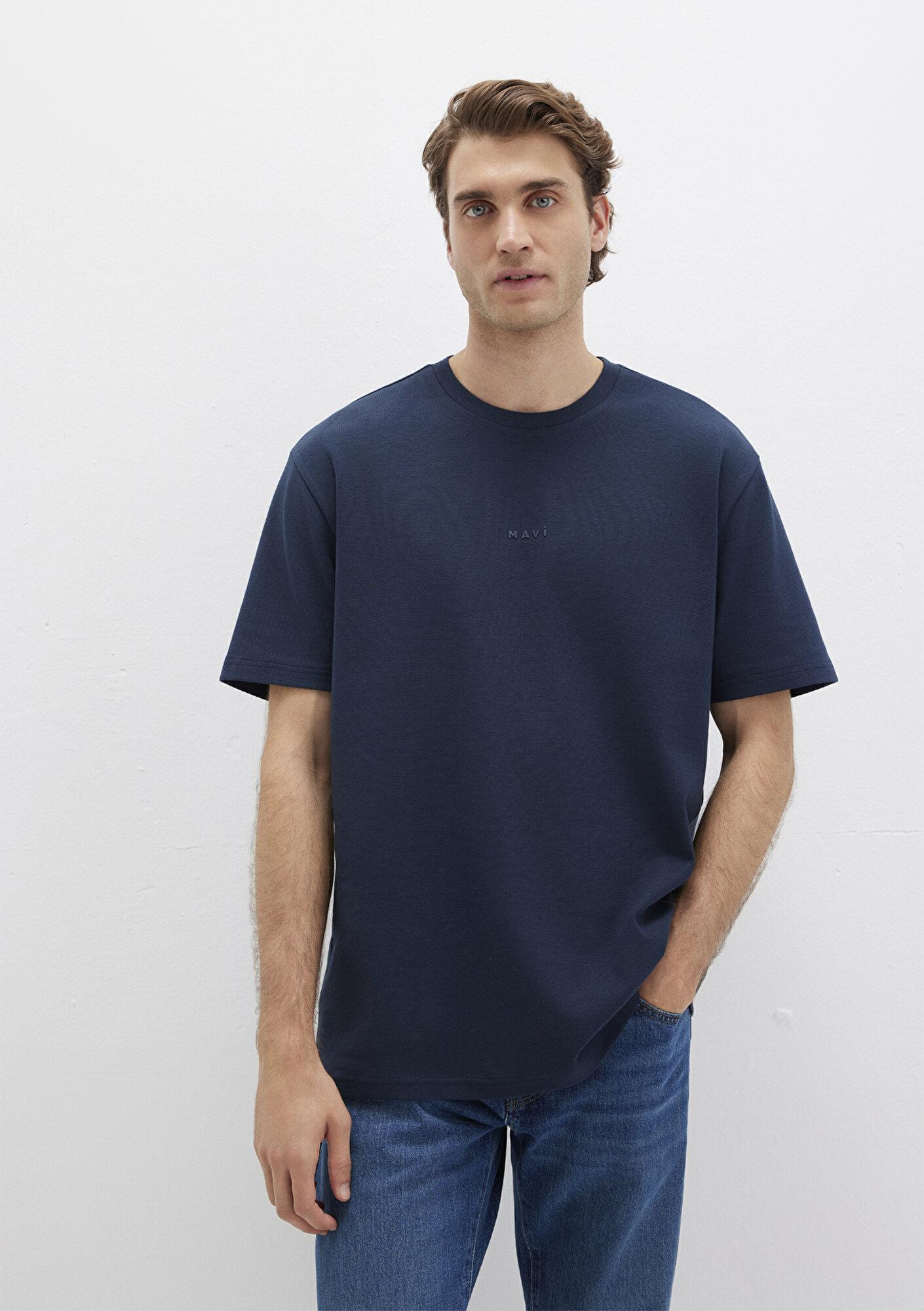 Mavi Mavi Logo Baskılı Lacivert Tişört Loose Fit / Bol Rahat Kesim 0613250-70490