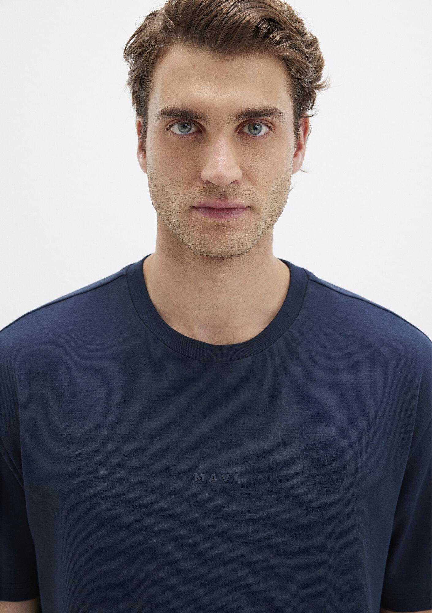 Mavi Mavi Logo Baskılı Lacivert Tişört Loose Fit / Bol Rahat Kesim 0613250-70490