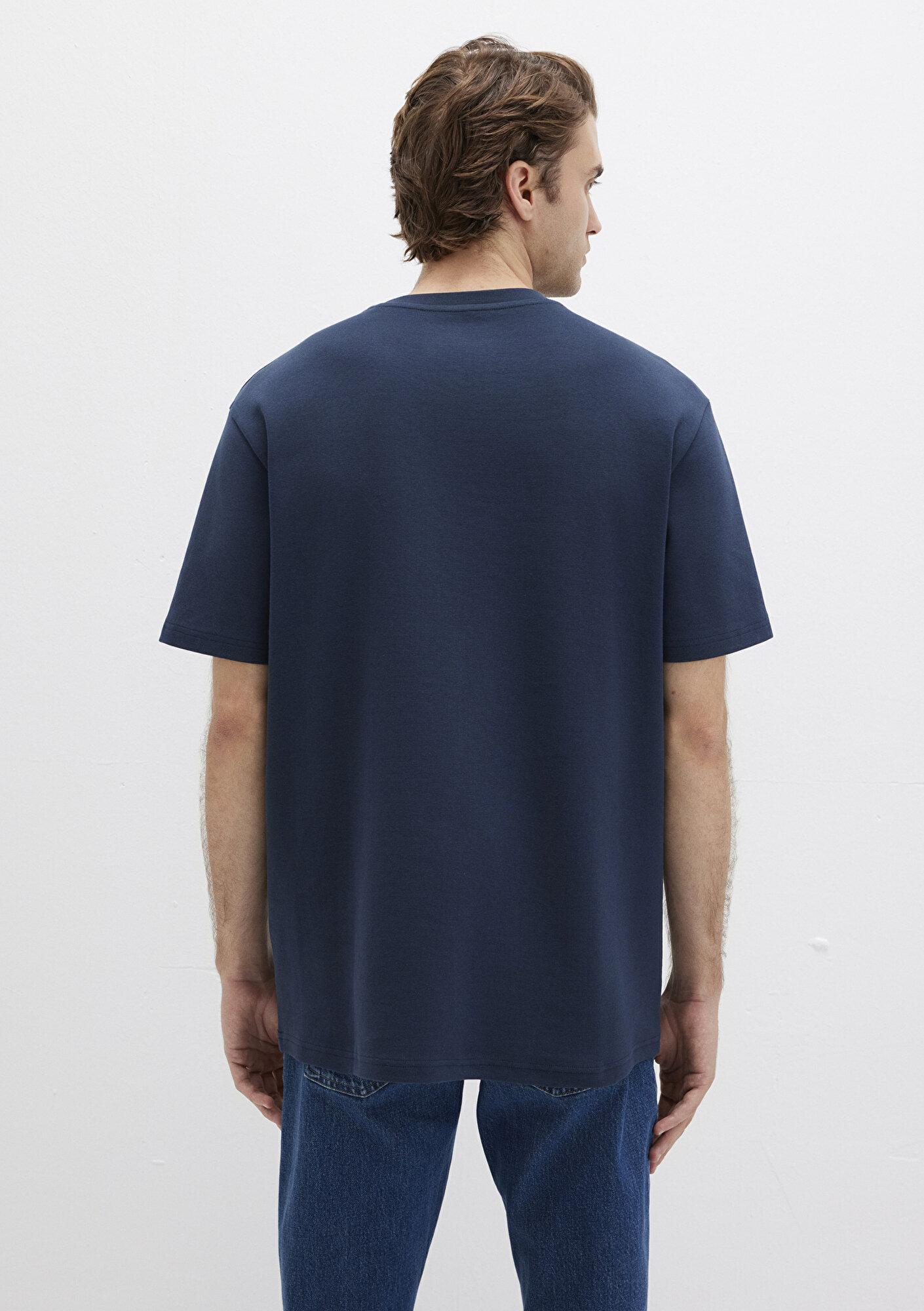 Mavi Mavi Logo Baskılı Lacivert Tişört Loose Fit / Bol Rahat Kesim 0613250-70490