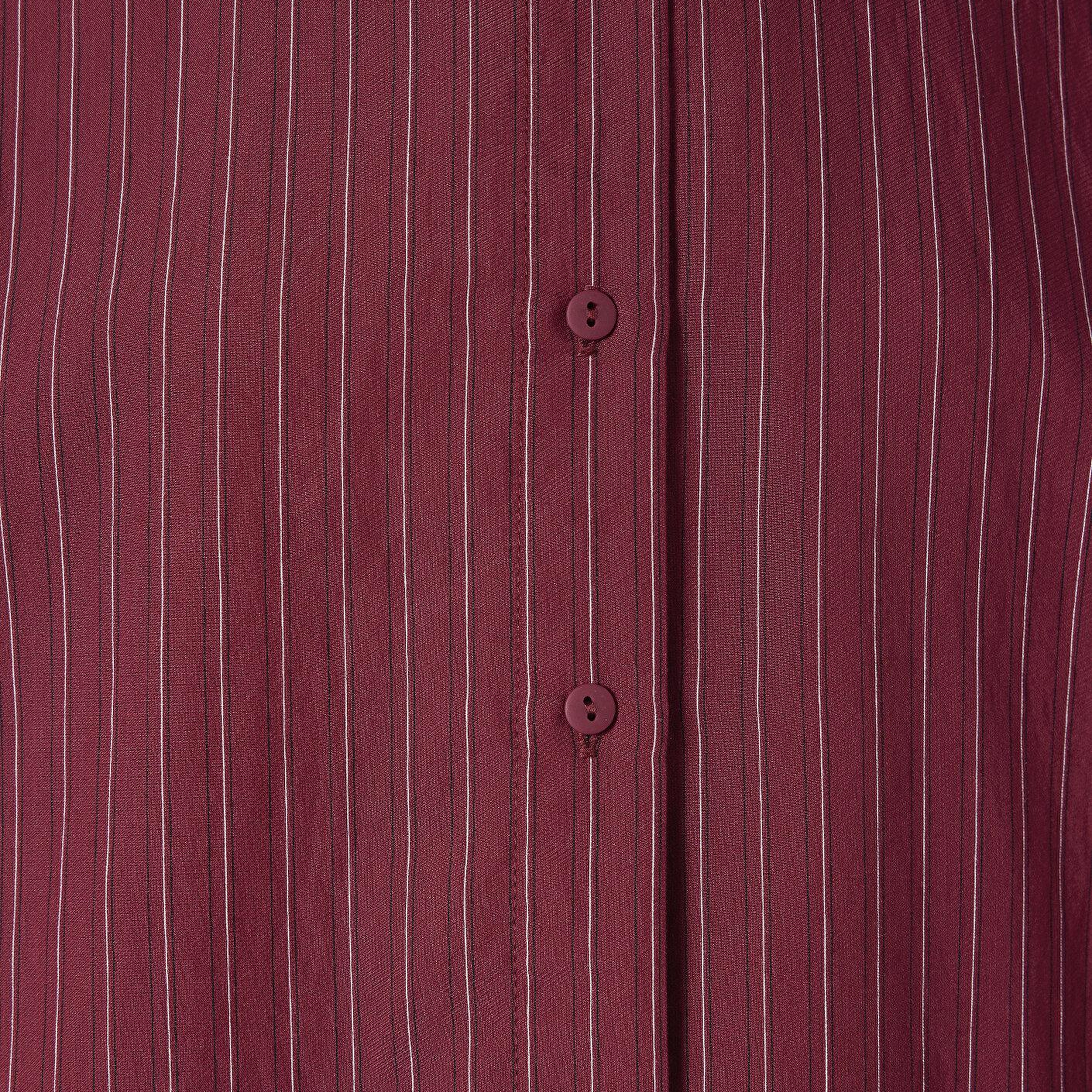 Mavi Çizgili Bordo Gömlek Loose Fit / Bol Rahat Kesim 1210683-91379