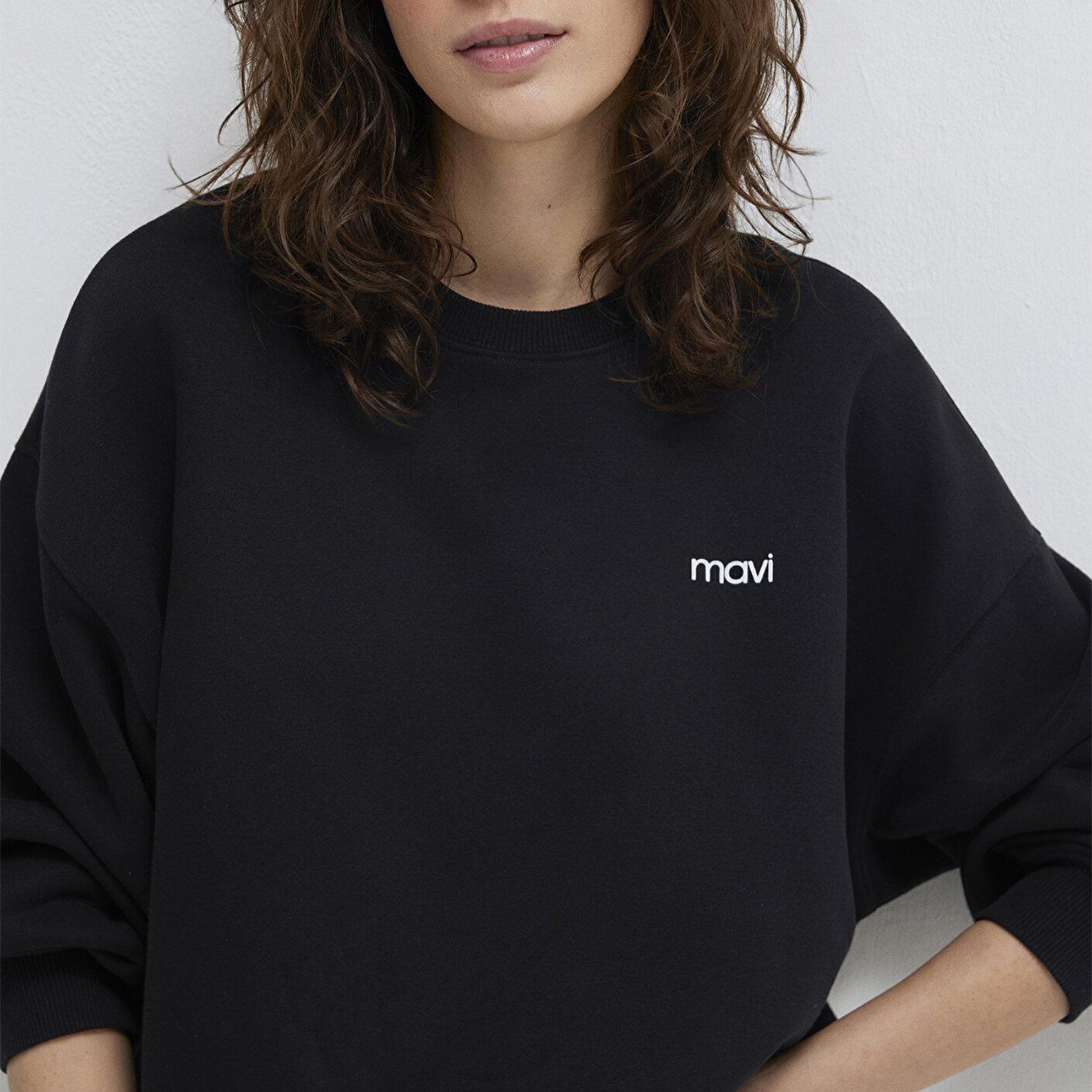 Mavi Mavi Logo Baskılı Siyah Sweatshirt 1S10490-900