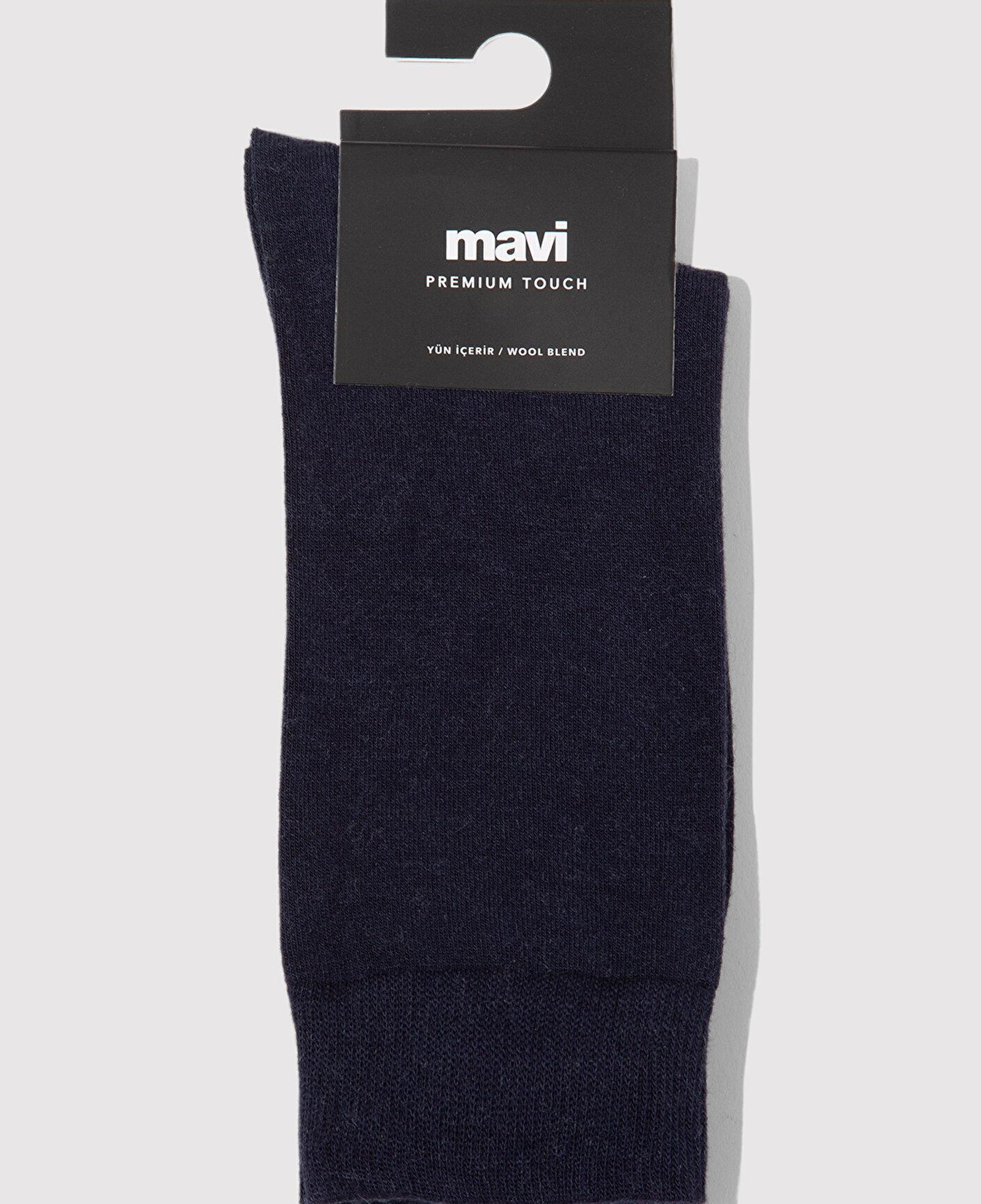 Mavi Yün Karışımlı Lacivert Soket Çorap 0912199-35665