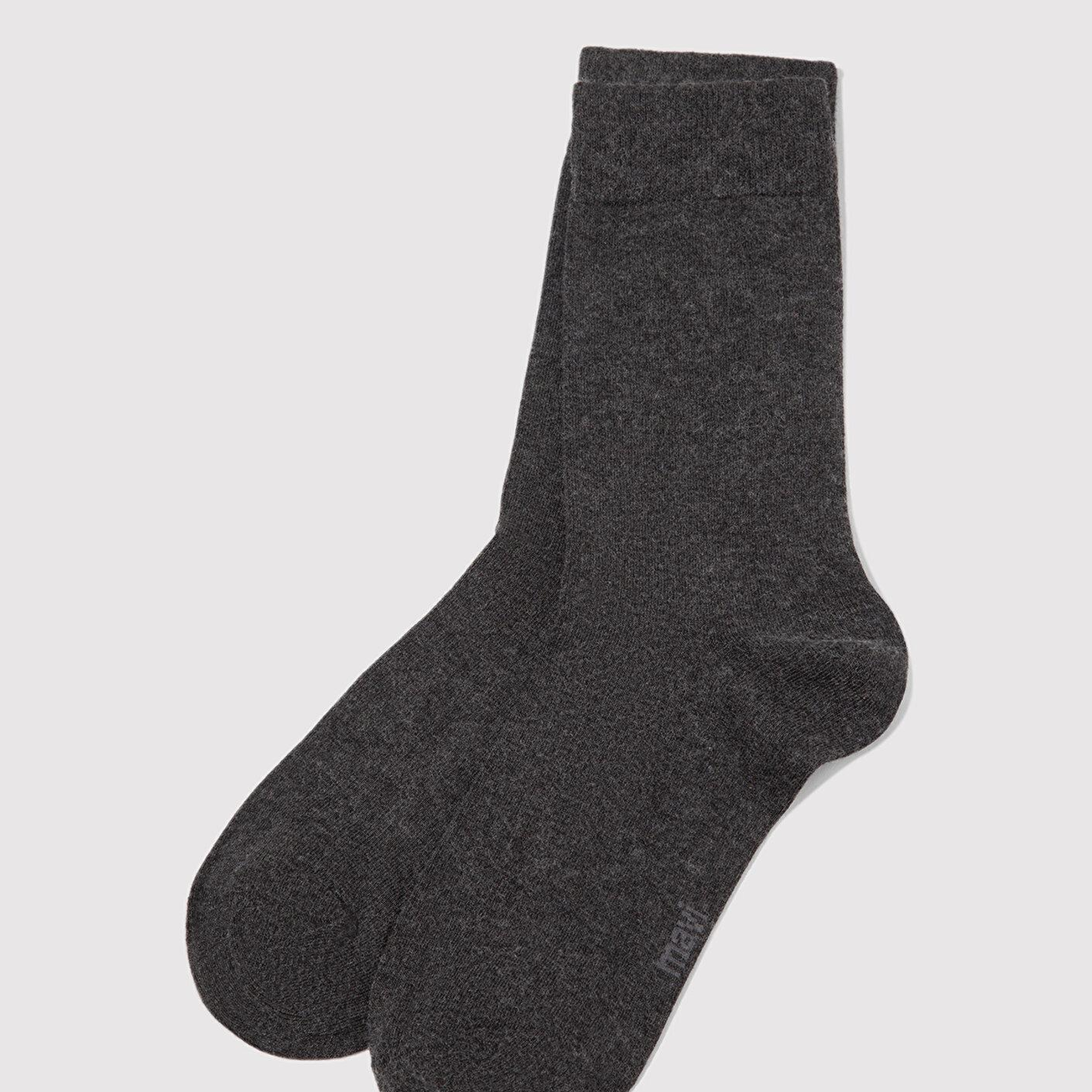 Mavi Yün Karışımlı Gri Soket Çorap 0912199-12685