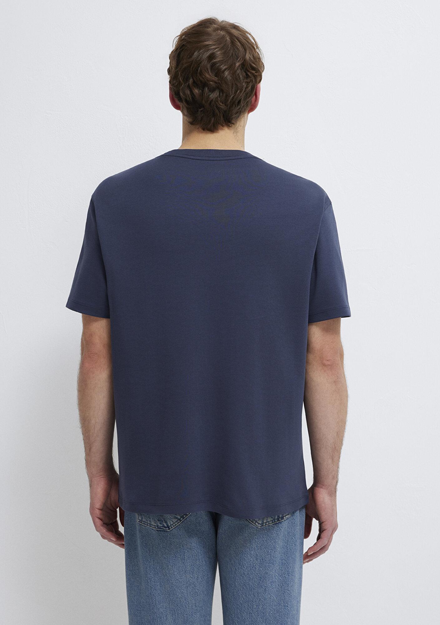 Mavi Mavi Logo Lacivert Basic İnterlok Tişört Loose Fit / Bol Rahat Kesim 0613102-85315