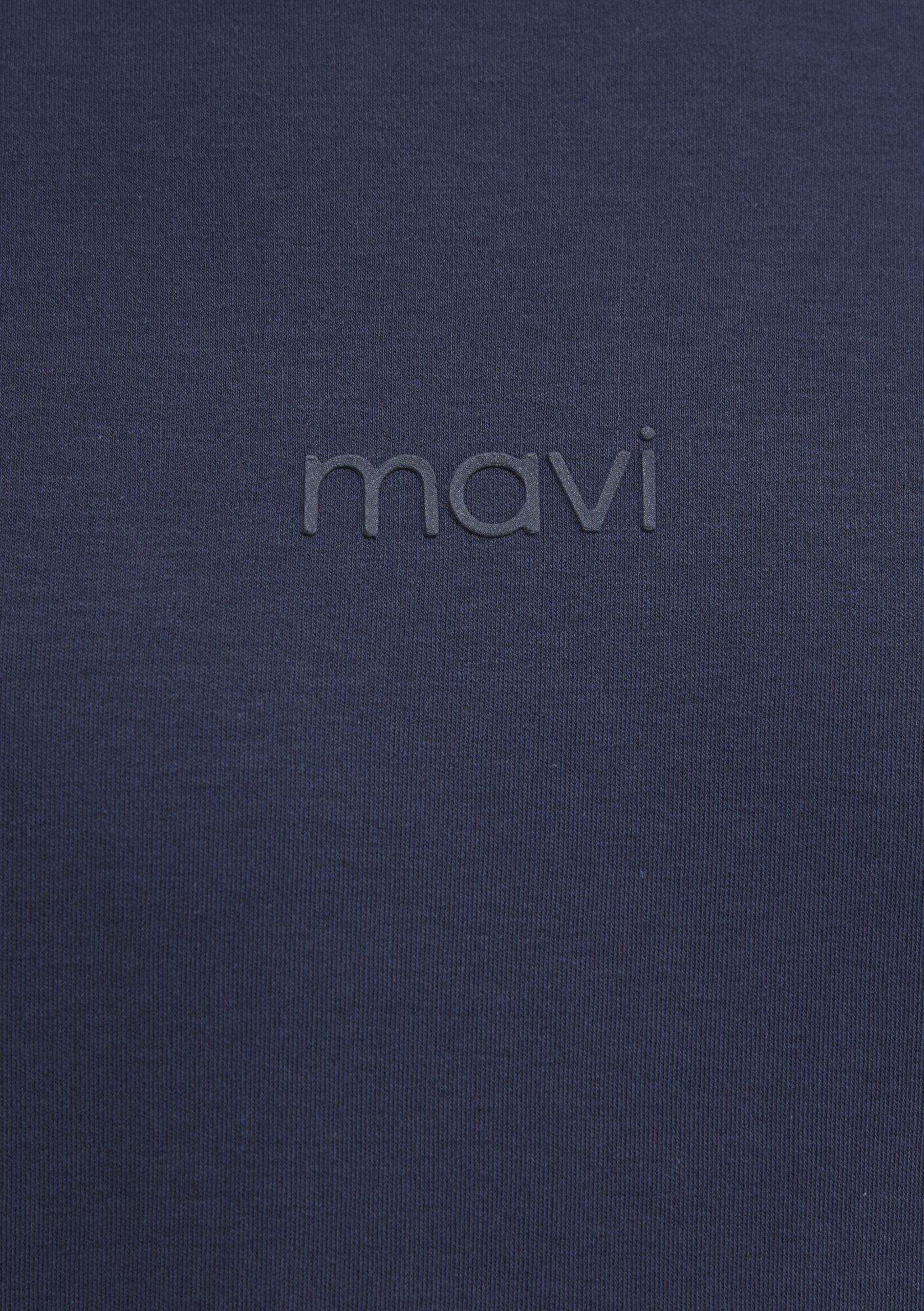 Mavi Mavi Logo Lacivert Basic İnterlok Tişört Loose Fit / Bol Rahat Kesim 0613102-85315