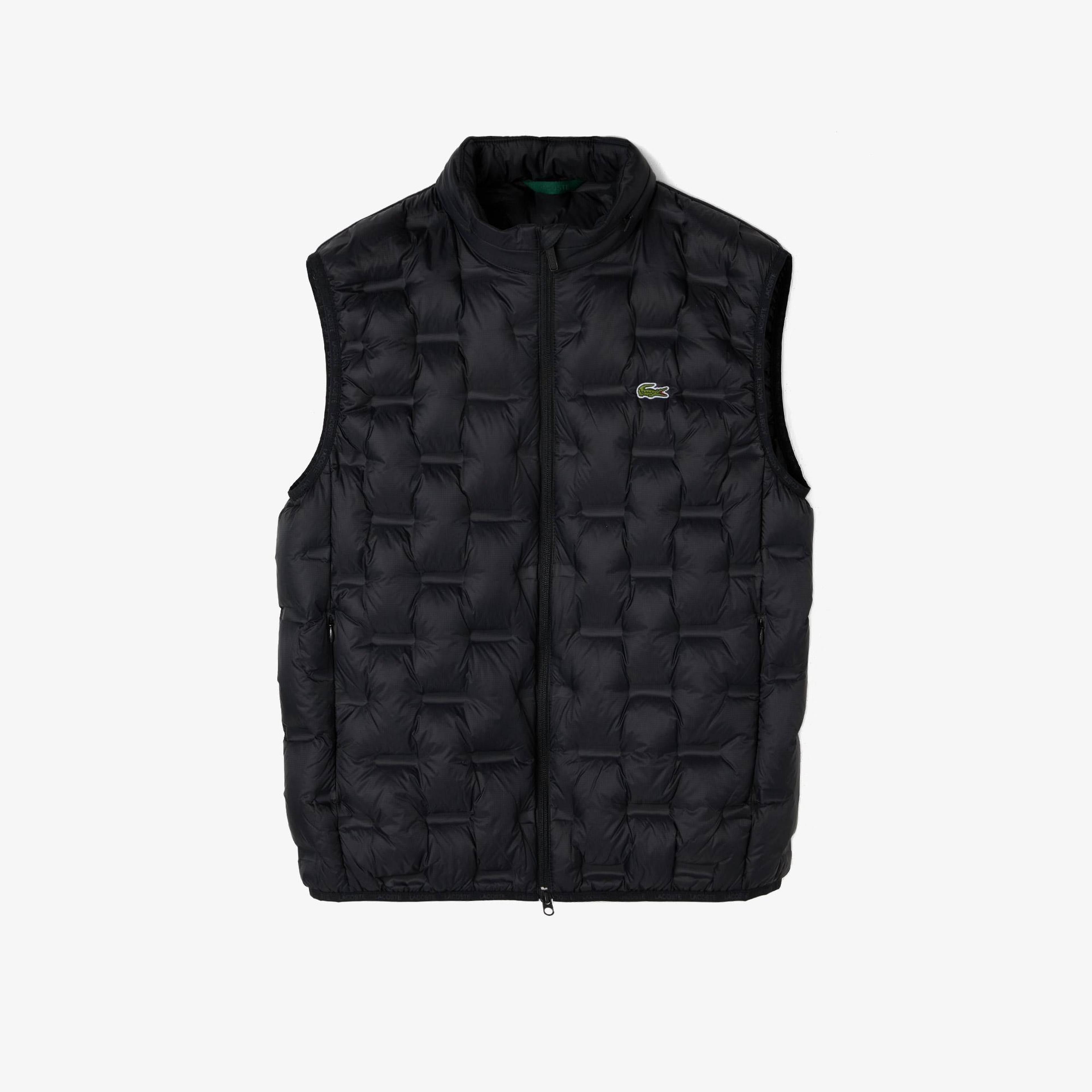 Lacoste Erkek Dik Yaka Kapitone Siyah Yelek