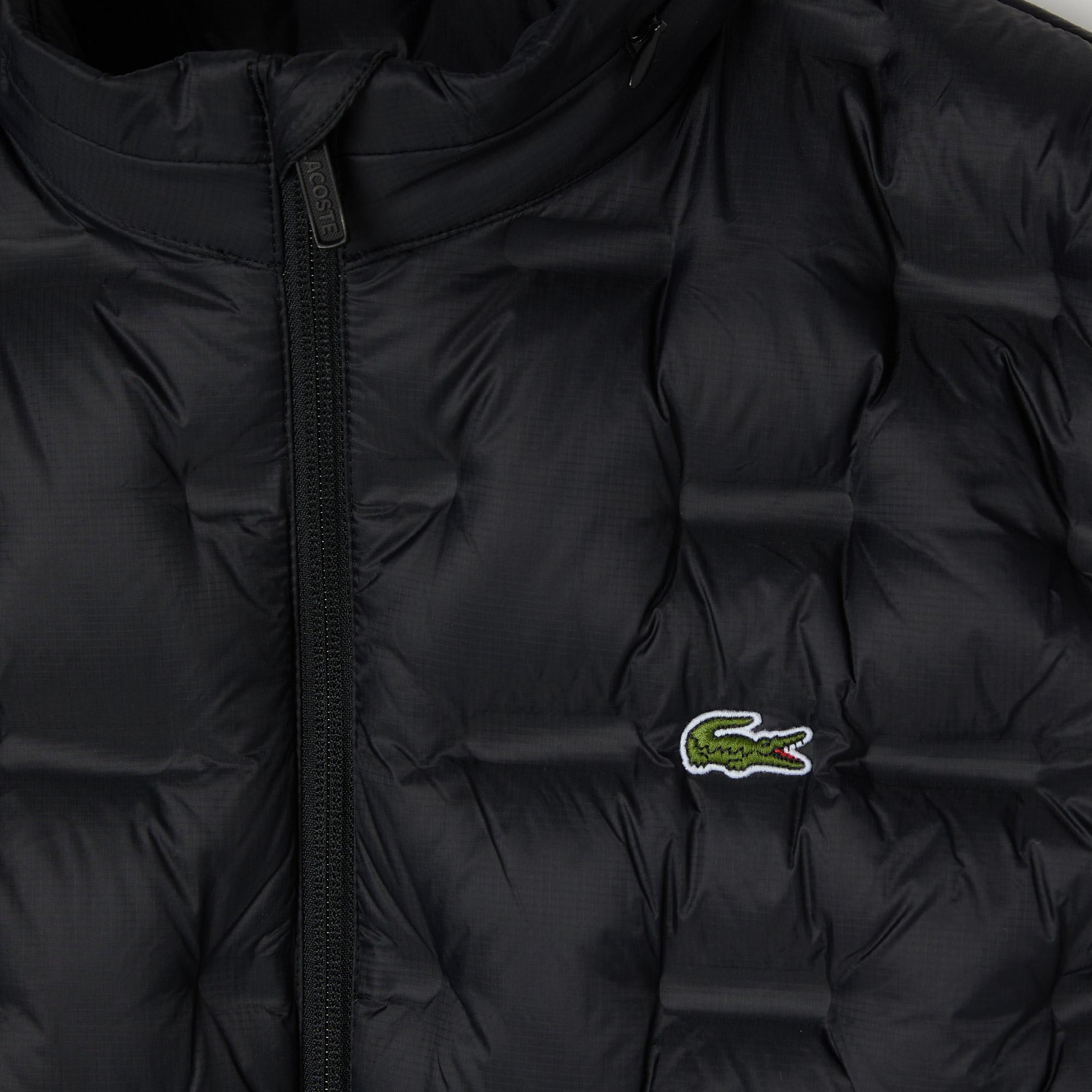 Lacoste Erkek Dik Yaka Kapitone Siyah Yelek