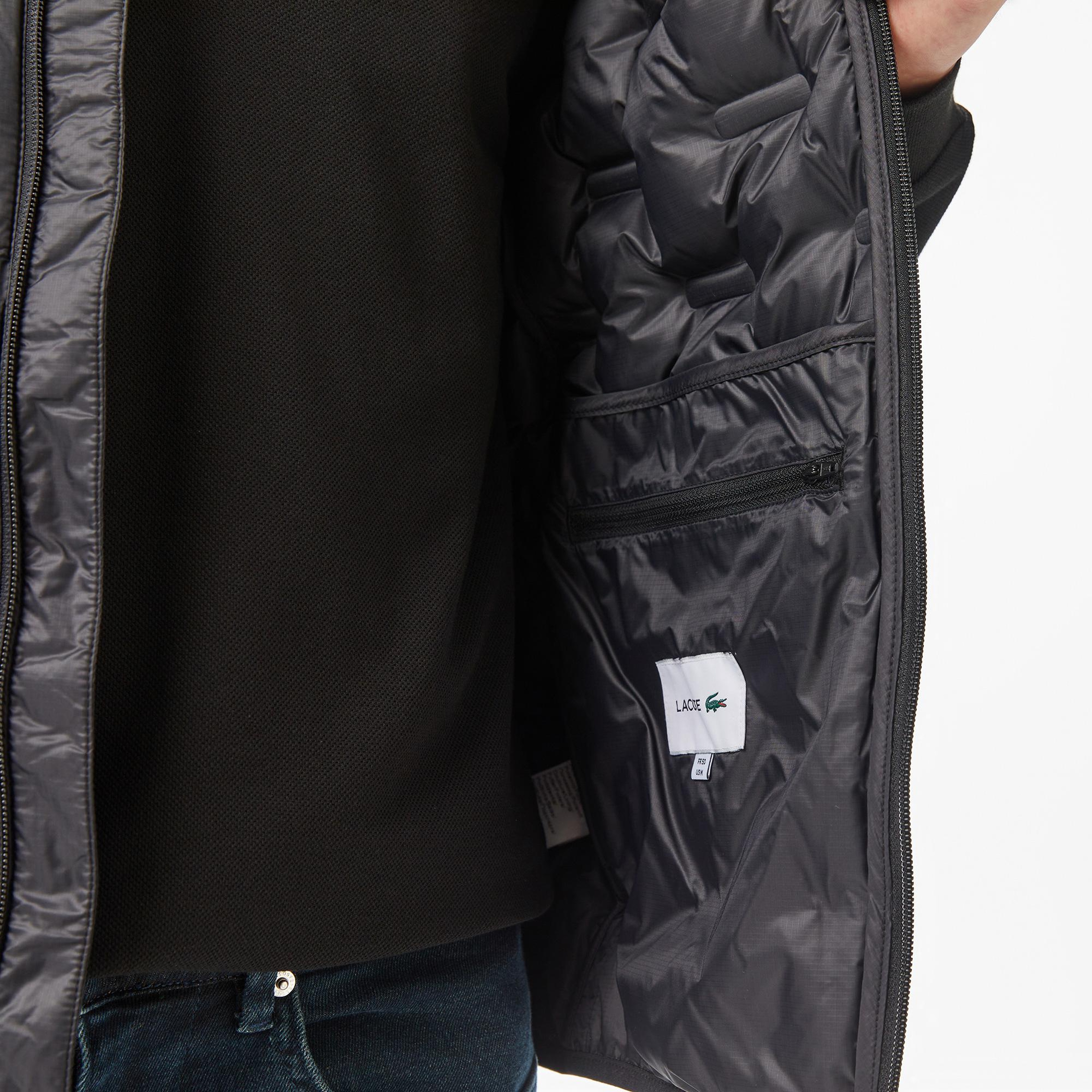 Lacoste Erkek Dik Yaka Kapitone Siyah Yelek