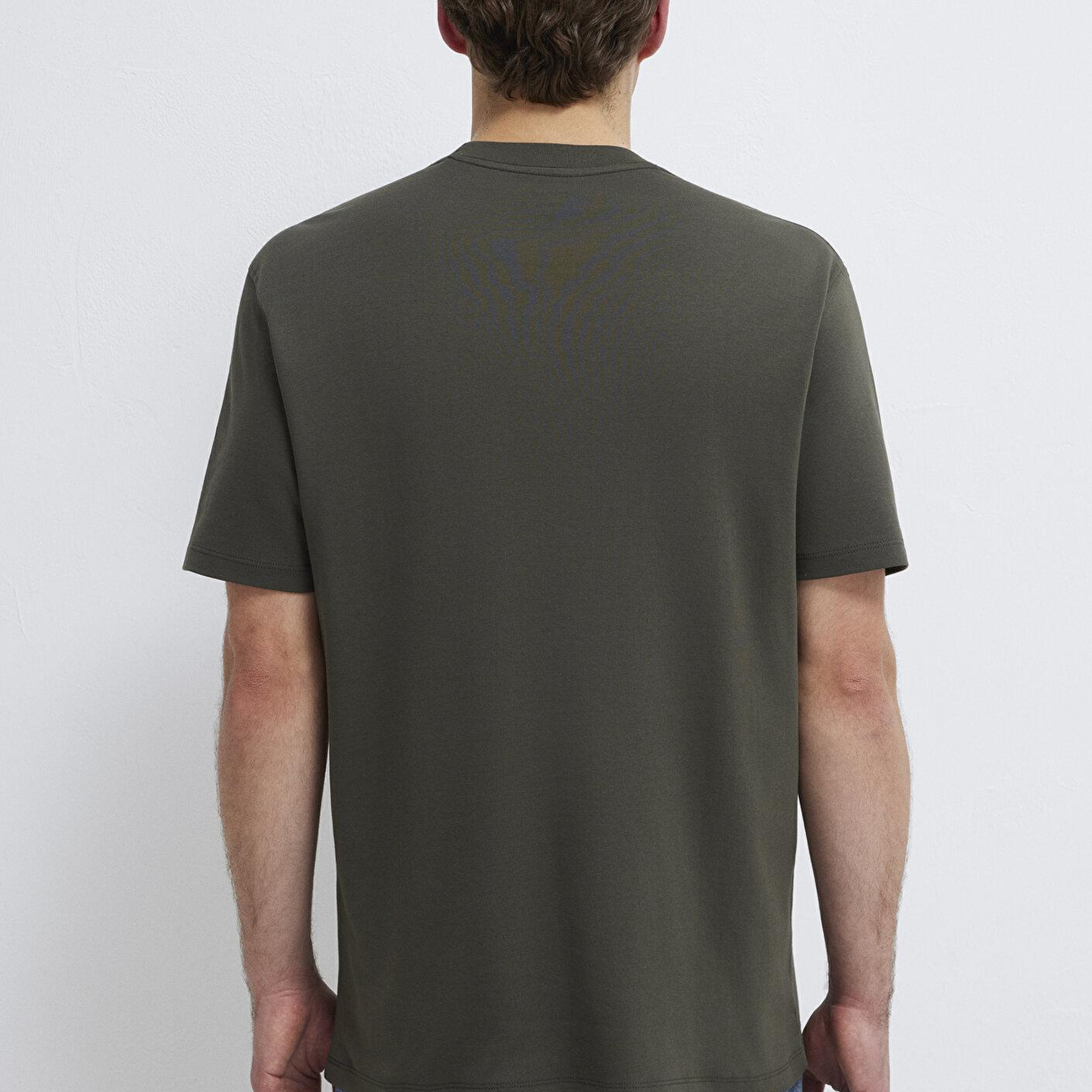 Mavi Mavi Logo Haki Basic İnterlok Tişört Loose Fit / Bol Rahat Kesim 0613102-71553