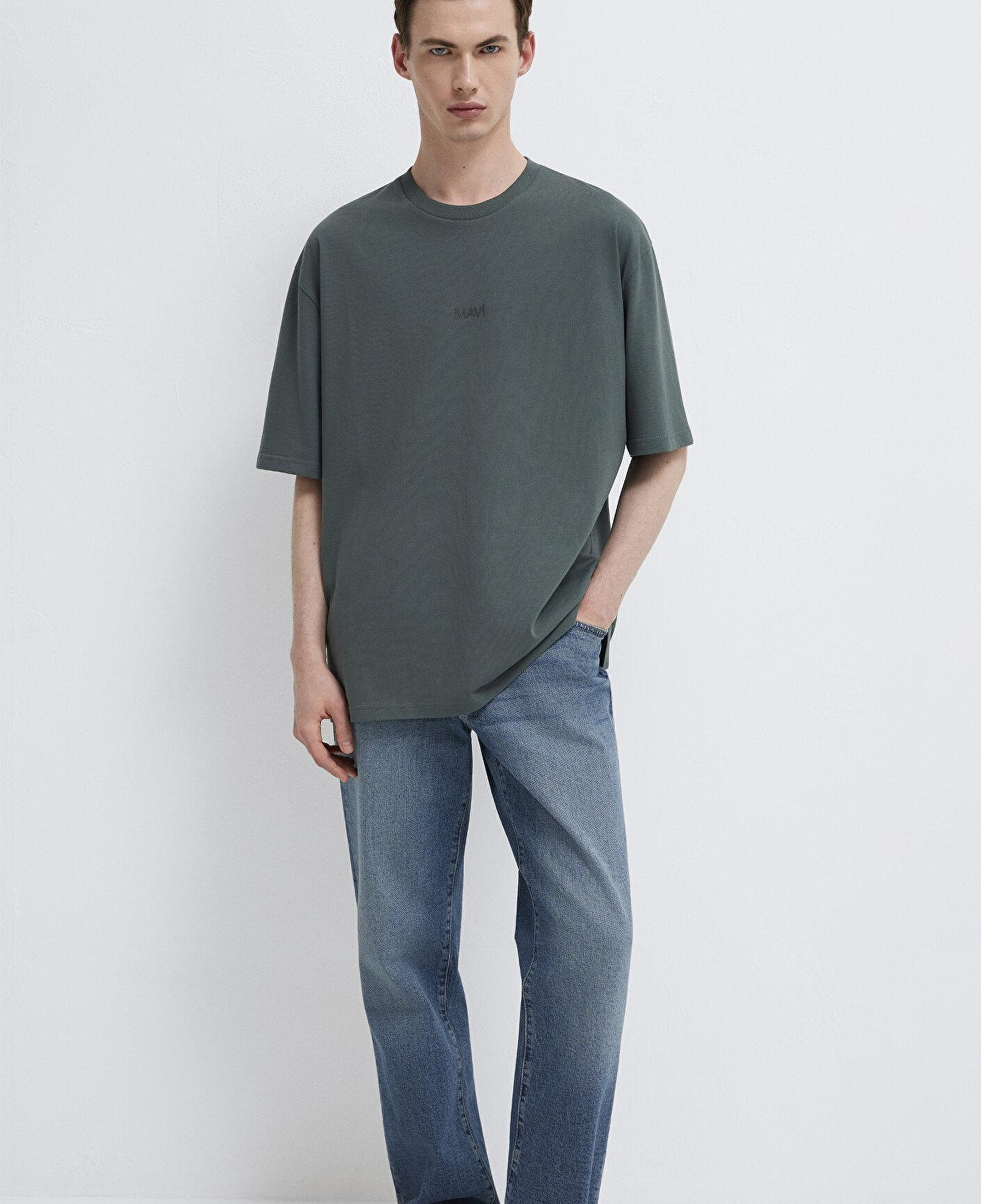 Mavi Mavi Logo Yeşil Basic Tişört Relaxed Fit / Rahat Kesim 0613093-71598