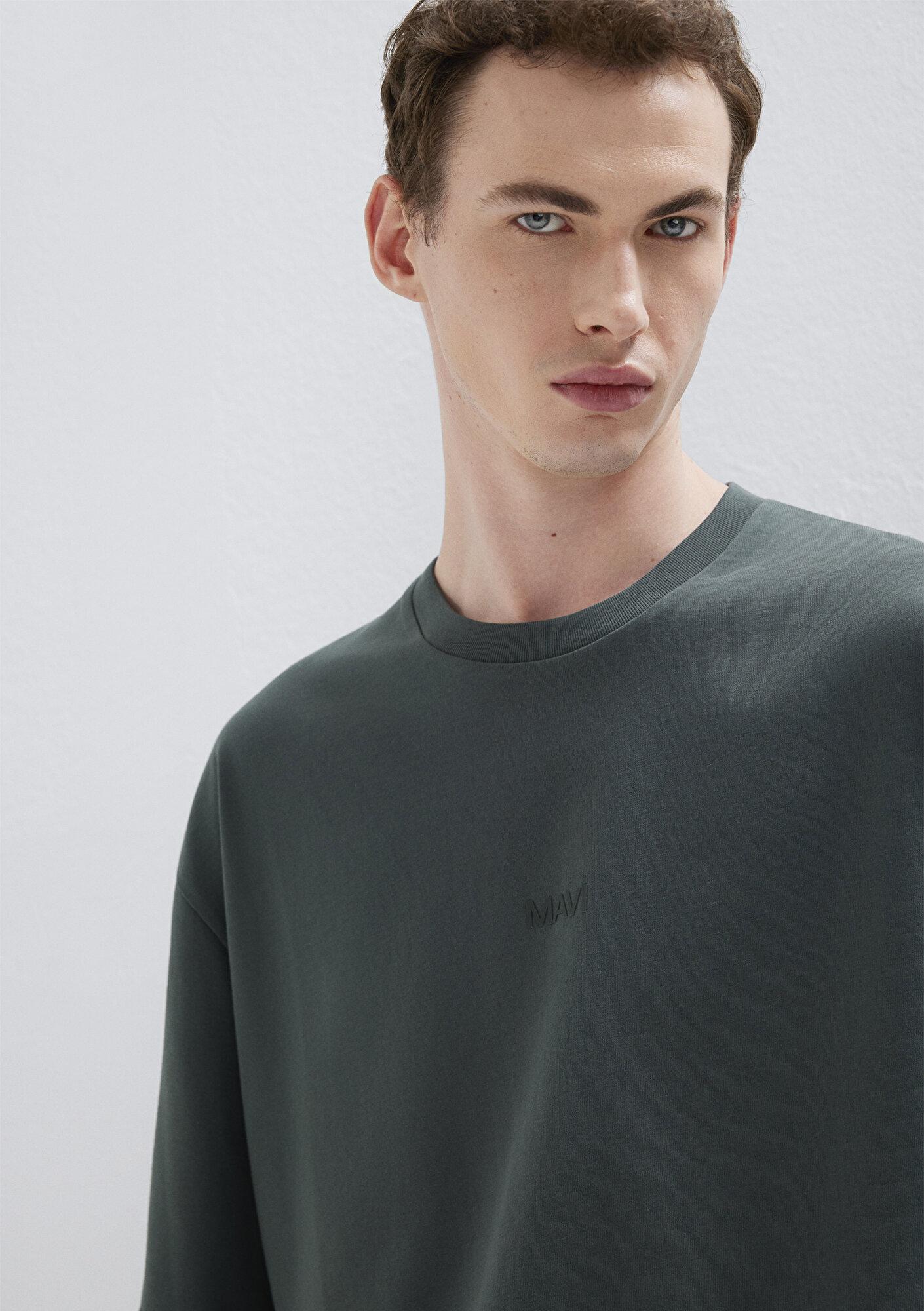 Mavi Mavi Logo Yeşil Basic Tişört Relaxed Fit / Rahat Kesim 0613093-71598