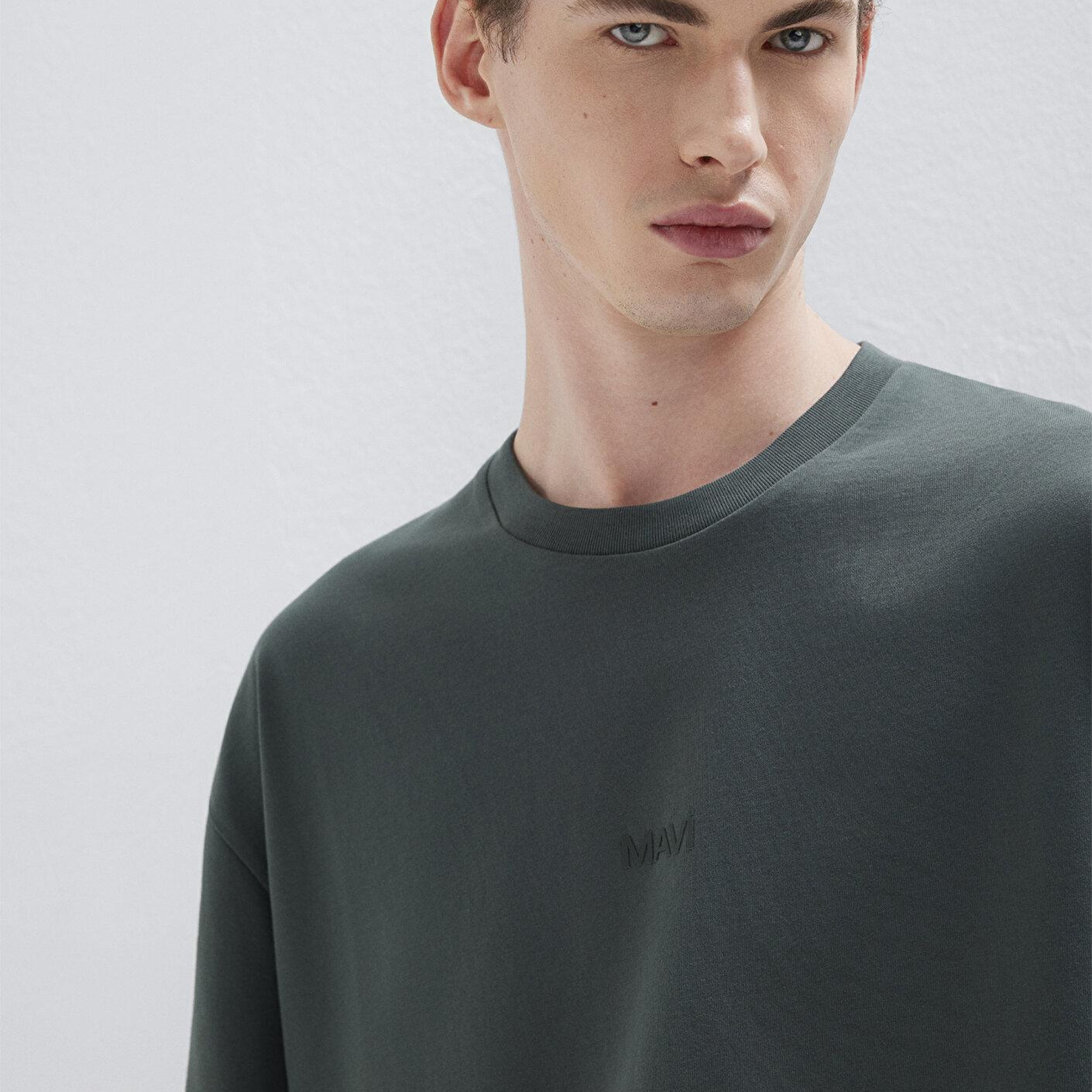 Mavi Mavi Logo Yeşil Basic Tişört Relaxed Fit / Rahat Kesim 0613093-71598