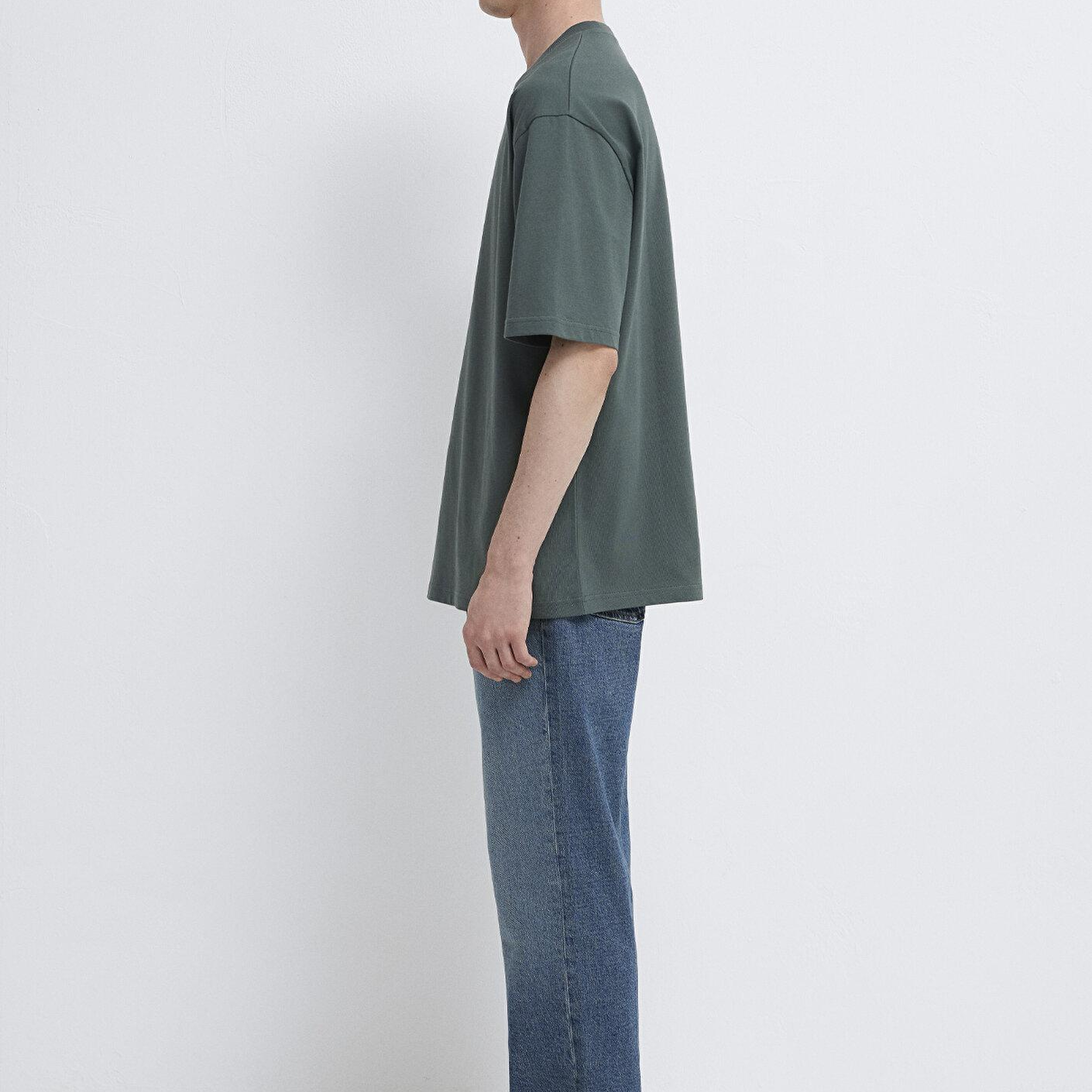 Mavi Mavi Logo Yeşil Basic Tişört Relaxed Fit / Rahat Kesim 0613093-71598
