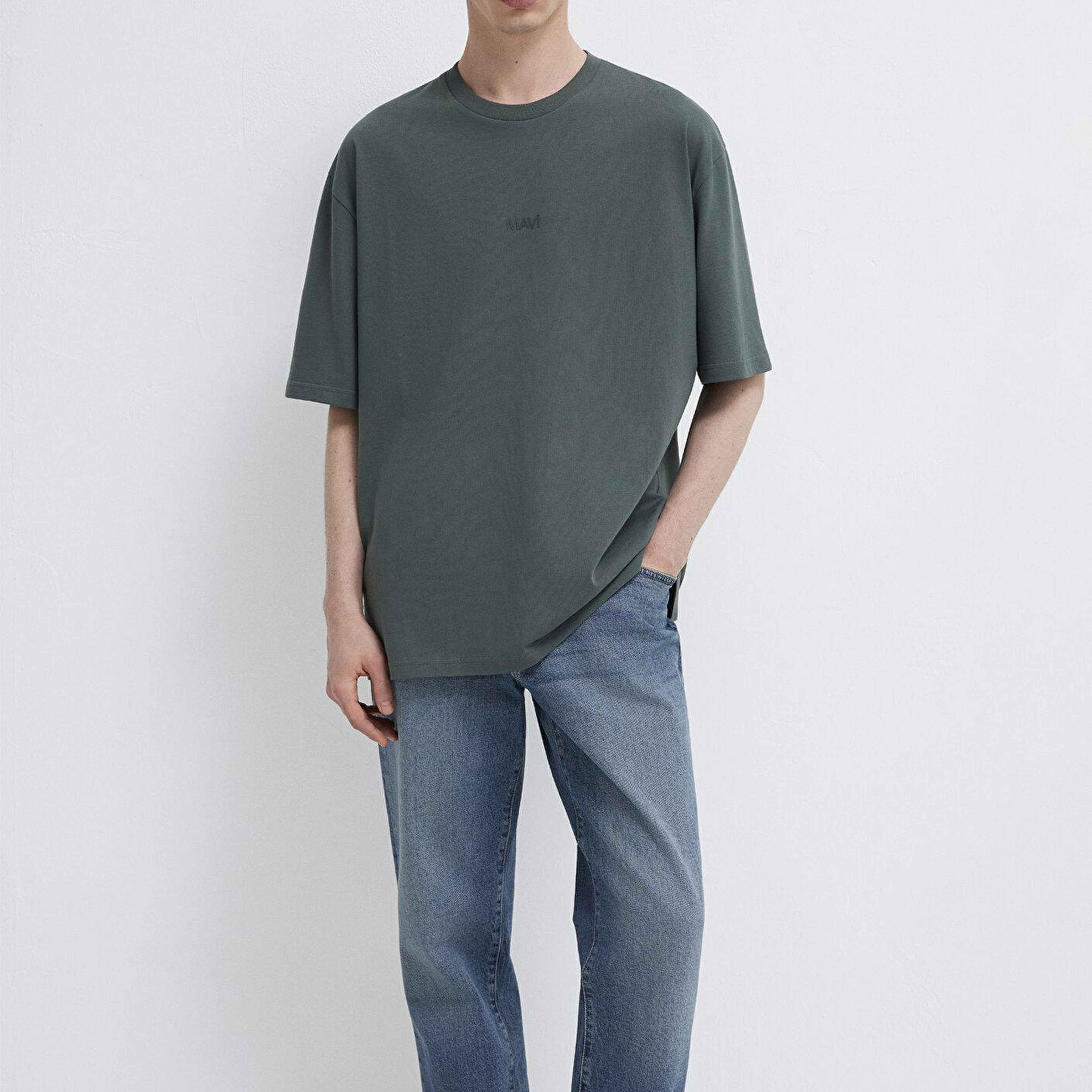 Mavi Mavi Logo Yeşil Basic Tişört Relaxed Fit / Rahat Kesim 0613093-71598