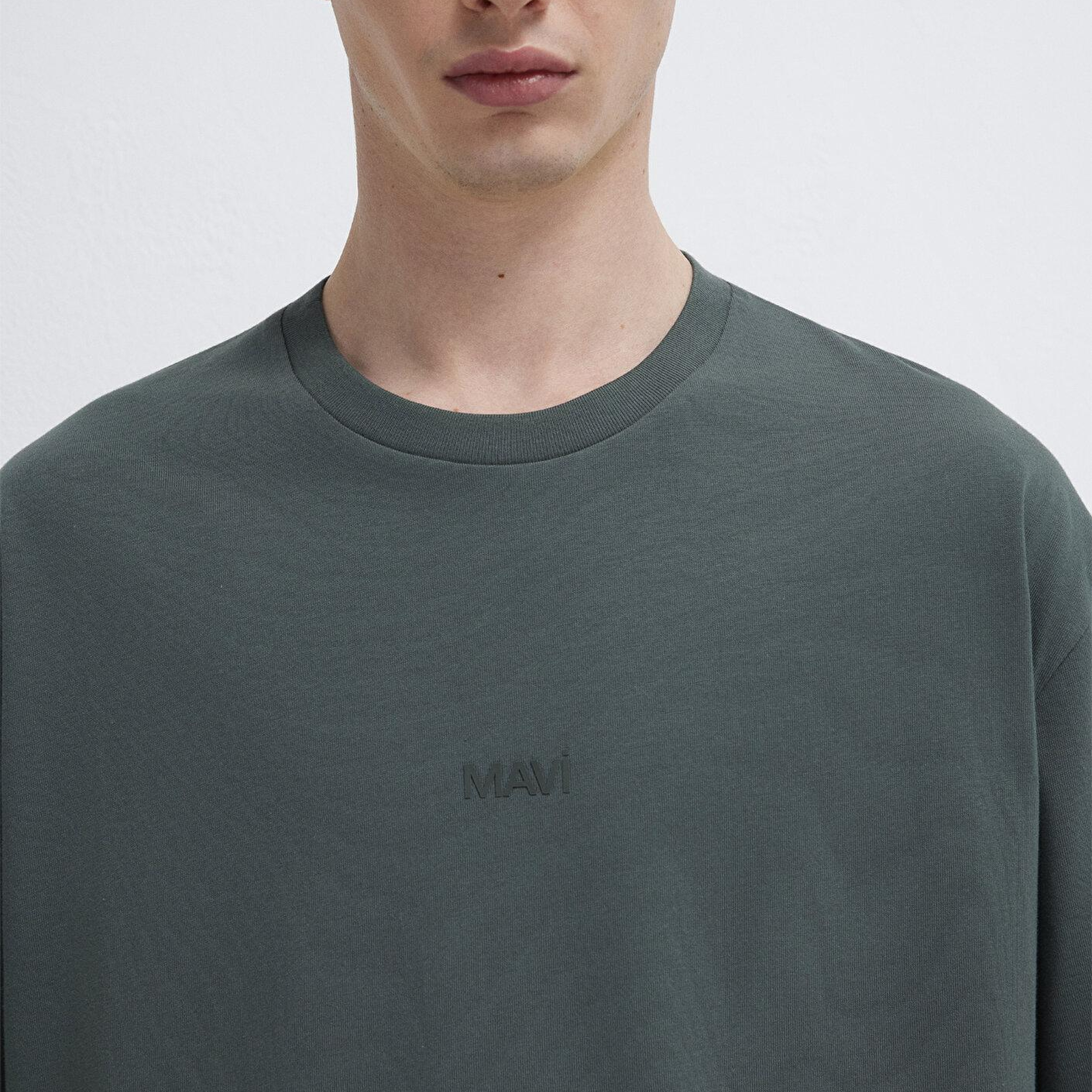 Mavi Mavi Logo Yeşil Basic Tişört Relaxed Fit / Rahat Kesim 0613093-71598