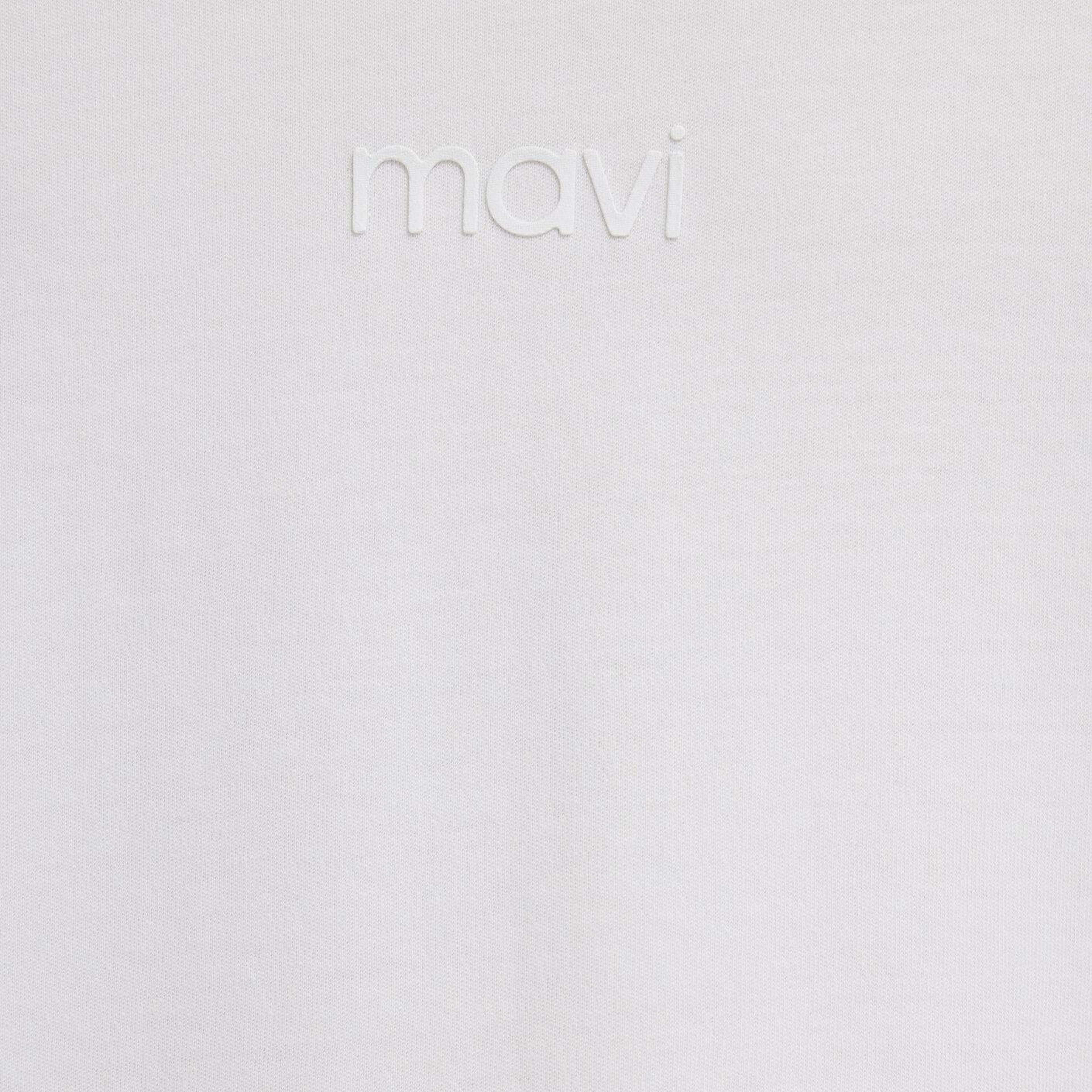 Mavi Mavi Logo Beyaz Basic İnterlok Tişört Loose Fit / Bol Rahat Kesim 0613102-80194