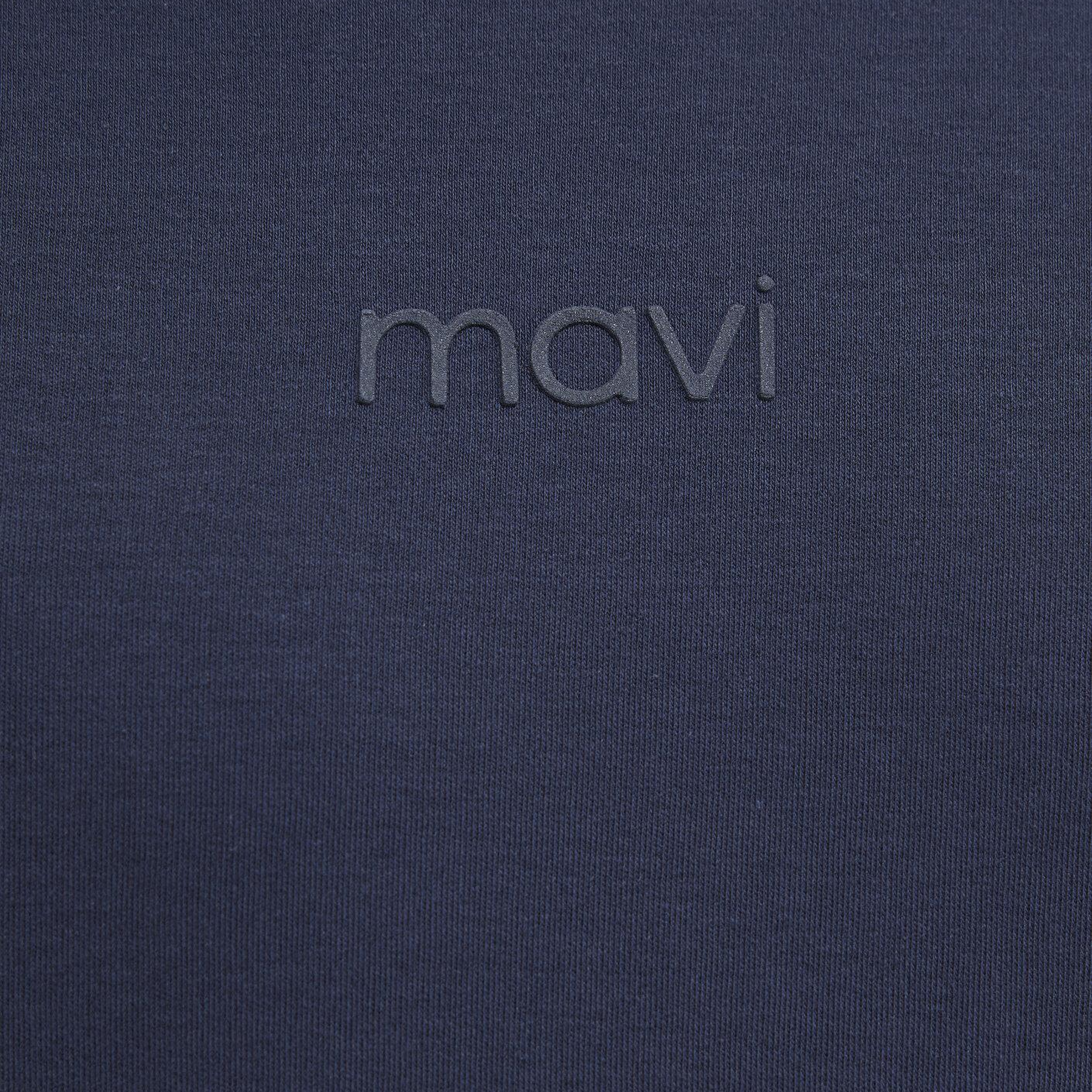 Mavi Mavi Logo Lacivert Basic İnterlok Tişört Loose Fit / Bol Rahat Kesim 0613102-85315