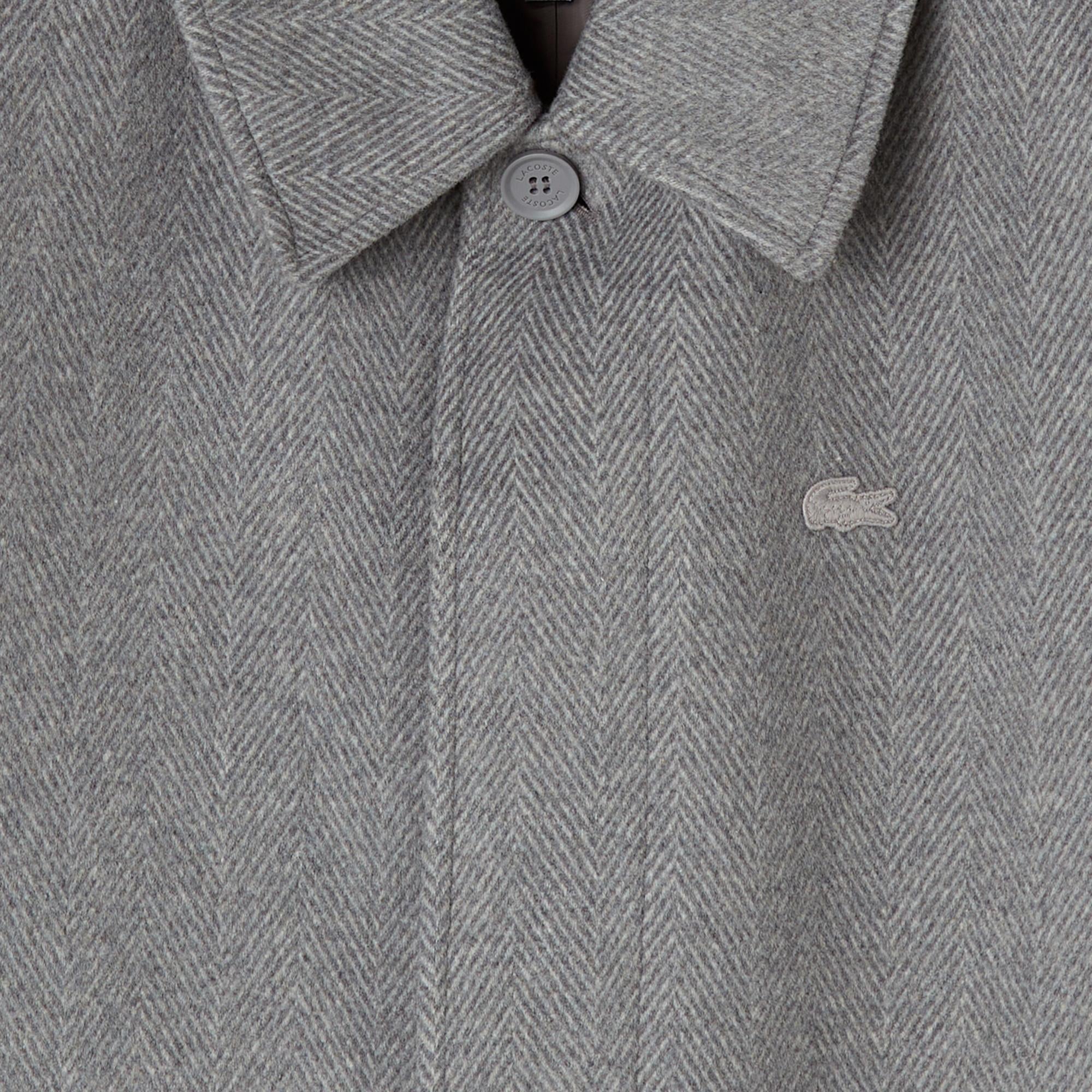 Lacoste Erkek Regular Fit Yün Gri Kaban